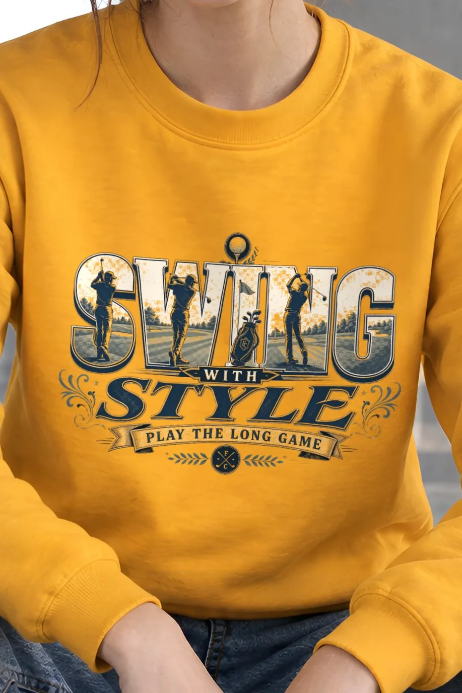"Swing With Style" Heavy Blend Unisex Crewneck Sweatshirt
