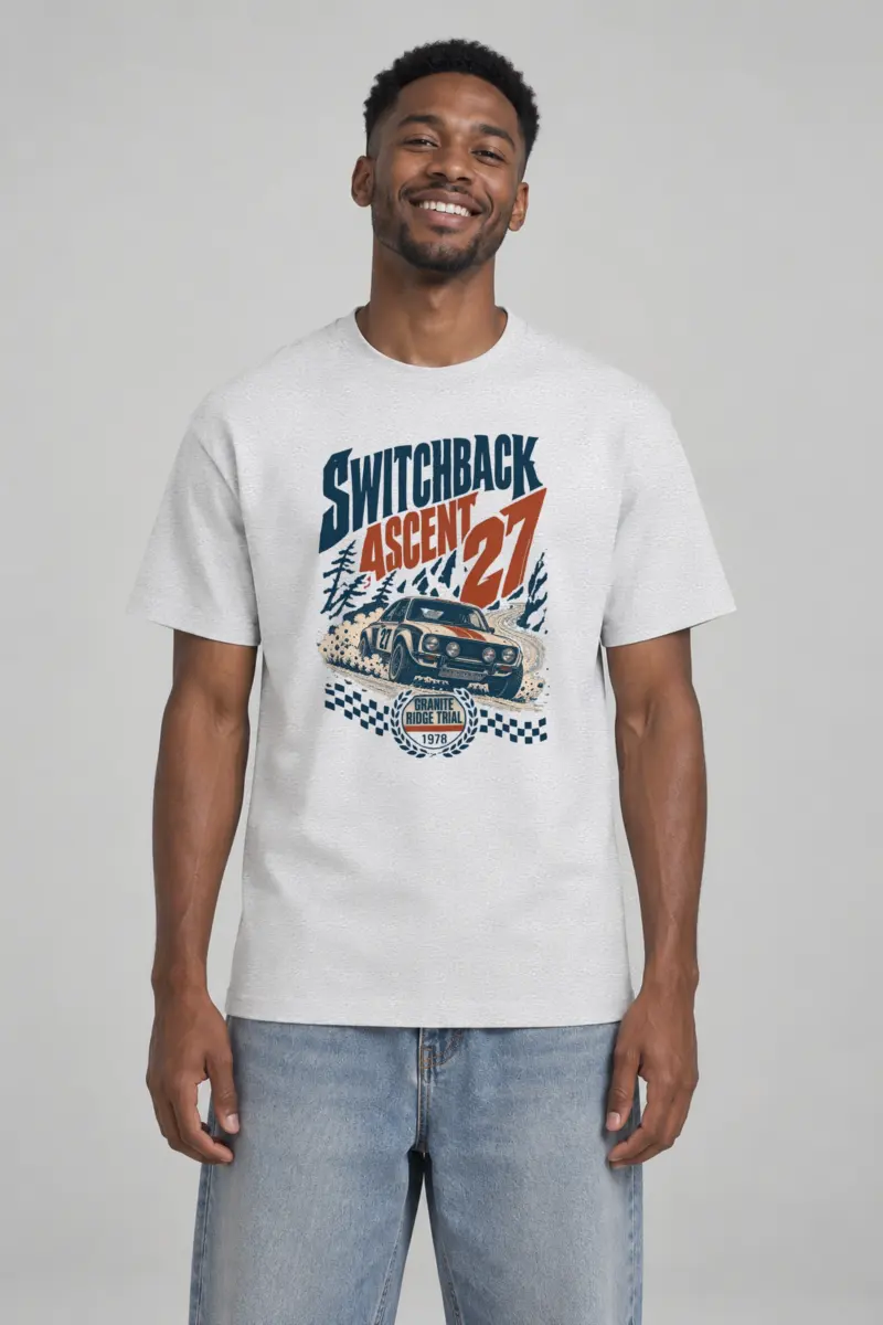 "Switchback Ascent" Heavyweight Unisex Crewneck T-shirt
