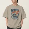 "Switchback Ascent" Men's Oversized Heavyweight Crewneck T-Shirt