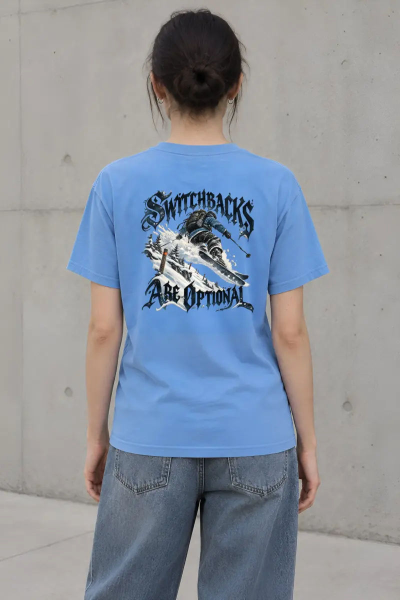 "Switchbacks Are Optional" Heavyweight Unisex Crewneck T-shirt
