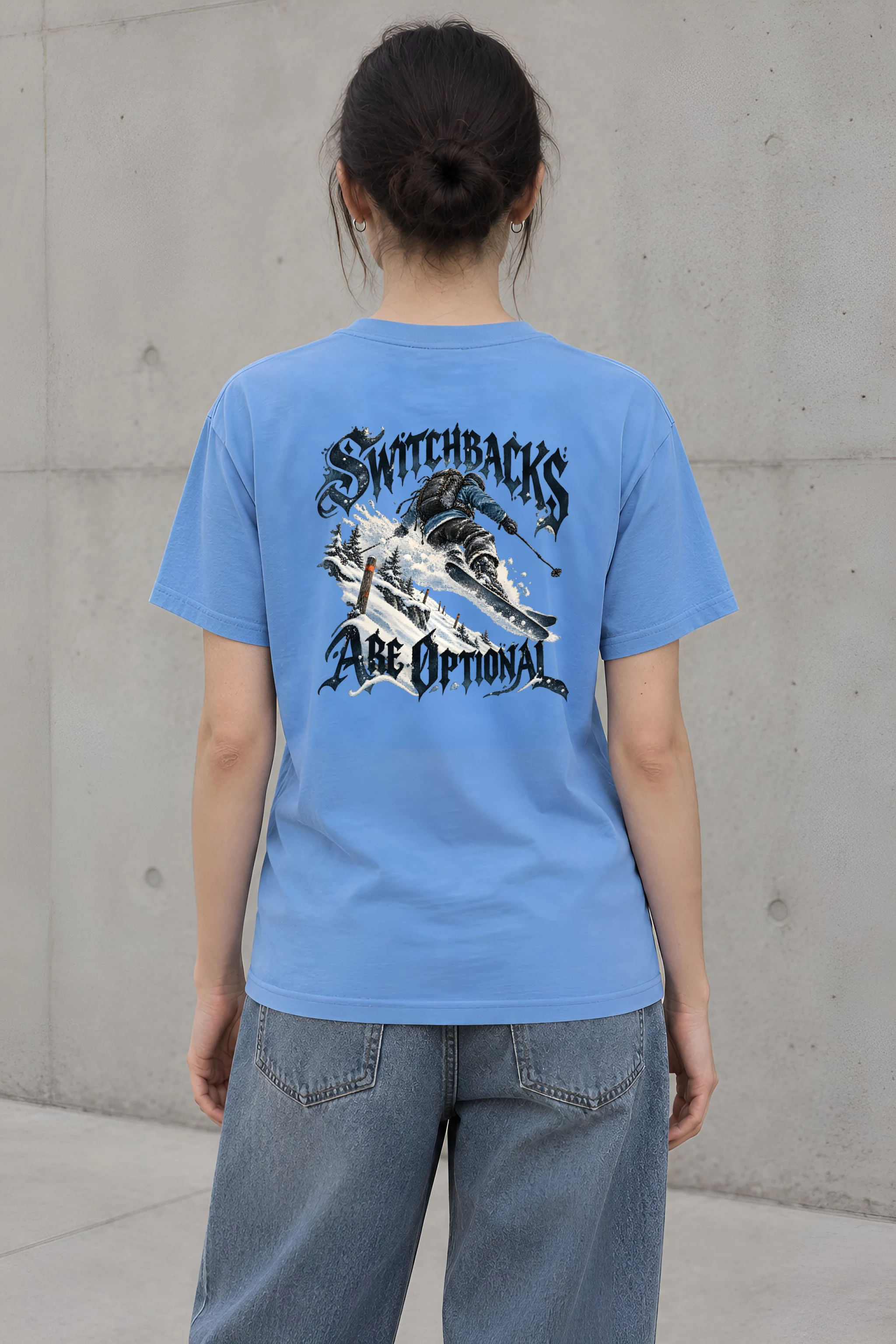 "Switchbacks Are Optional" Heavyweight Unisex Crewneck T-shirt