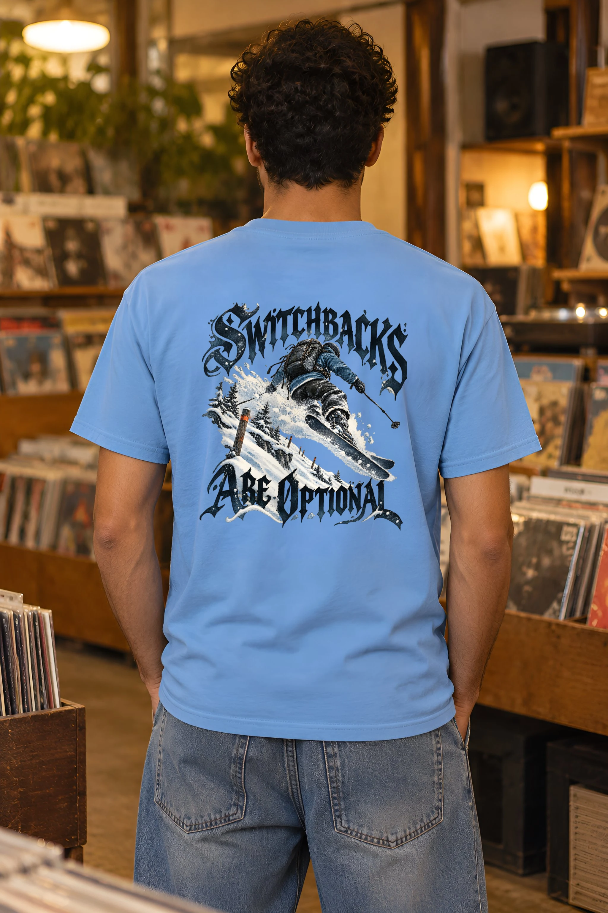"Switchbacks Are Optional" Heavyweight Unisex Crewneck T-shirt