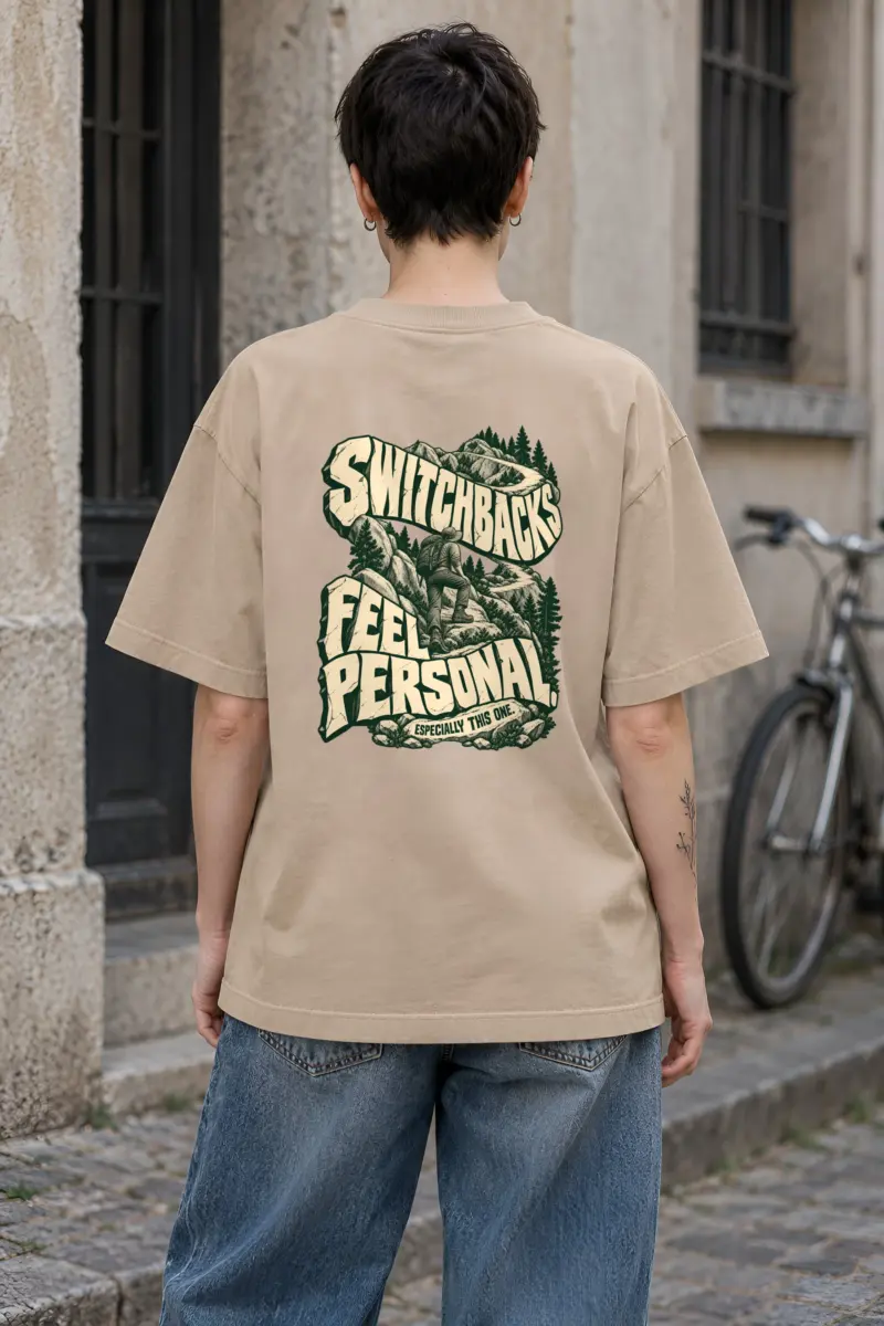 "Switchbacks Feel Personal" Unisex Oversized Heavyweight Crewneck T-Shirt