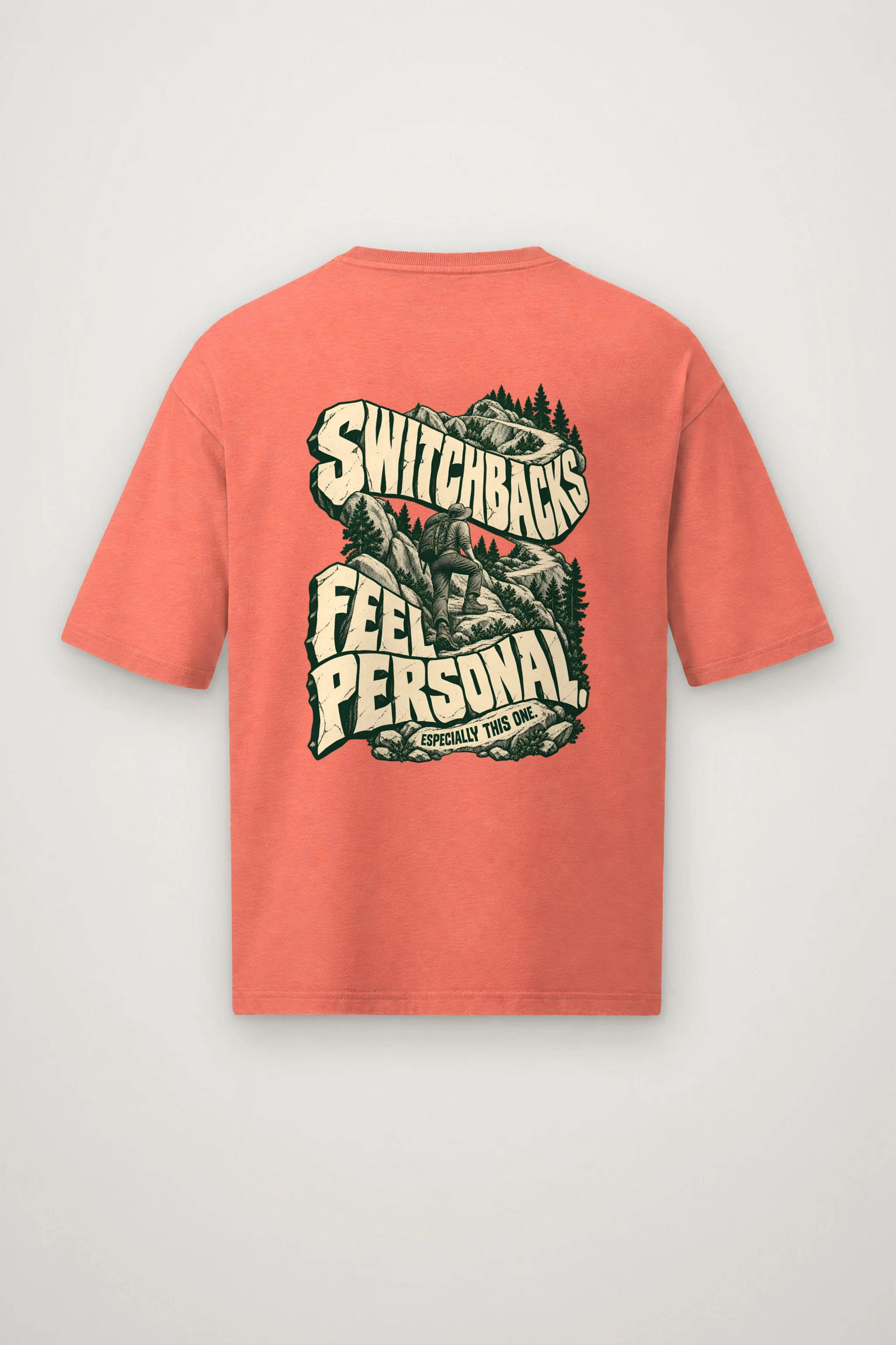 "Switchbacks Feel Personal" Men's Oversized Heavyweight Crewneck T-Shirt