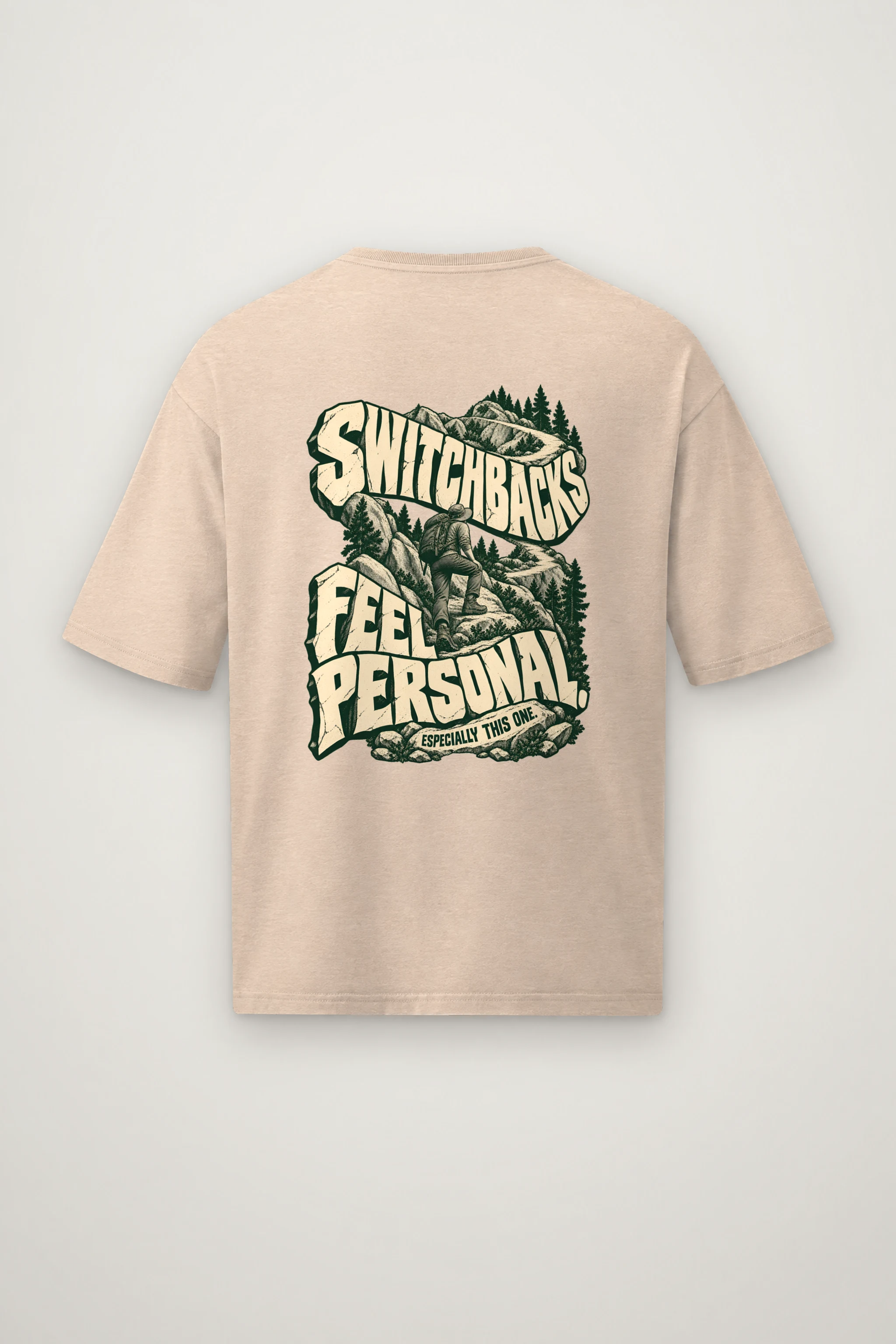 "Switchbacks Feel Personal" Men's Oversized Heavyweight Crewneck T-Shirt
