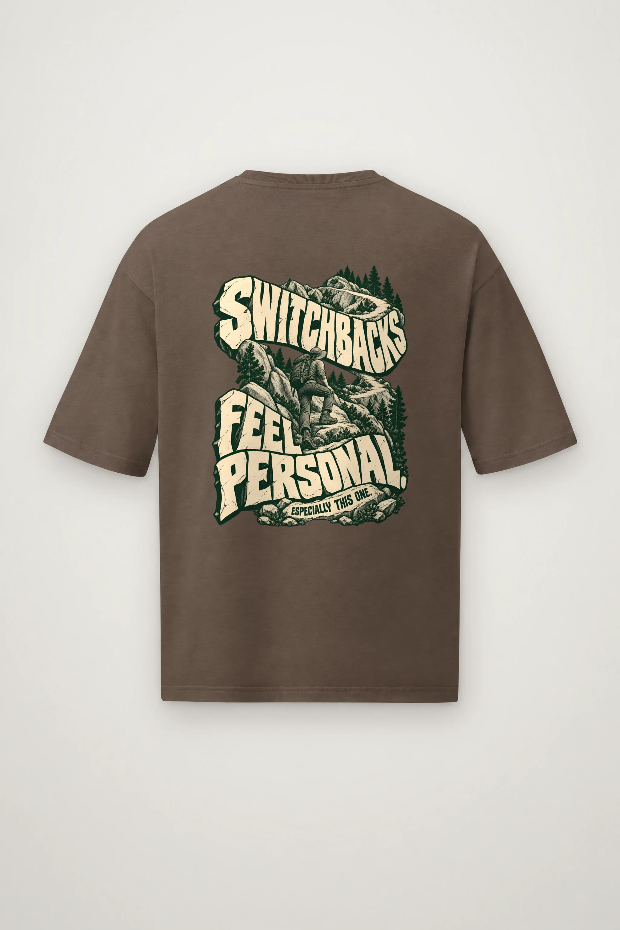 "Switchbacks Feel Personal" Men's Oversized Heavyweight Crewneck T-Shirt