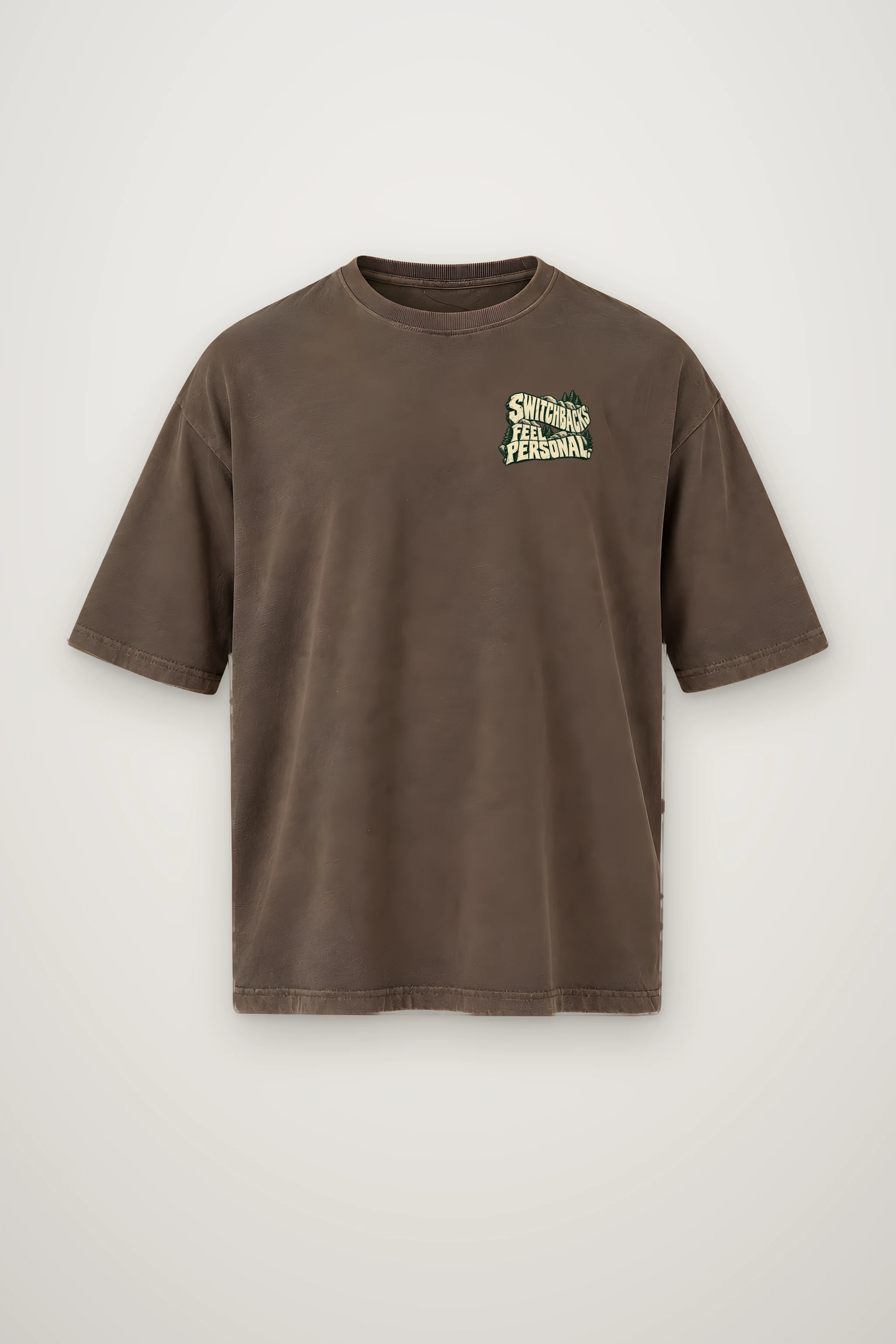 "Switchbacks Feel Personal" Men's Oversized Heavyweight Crewneck T-Shirt