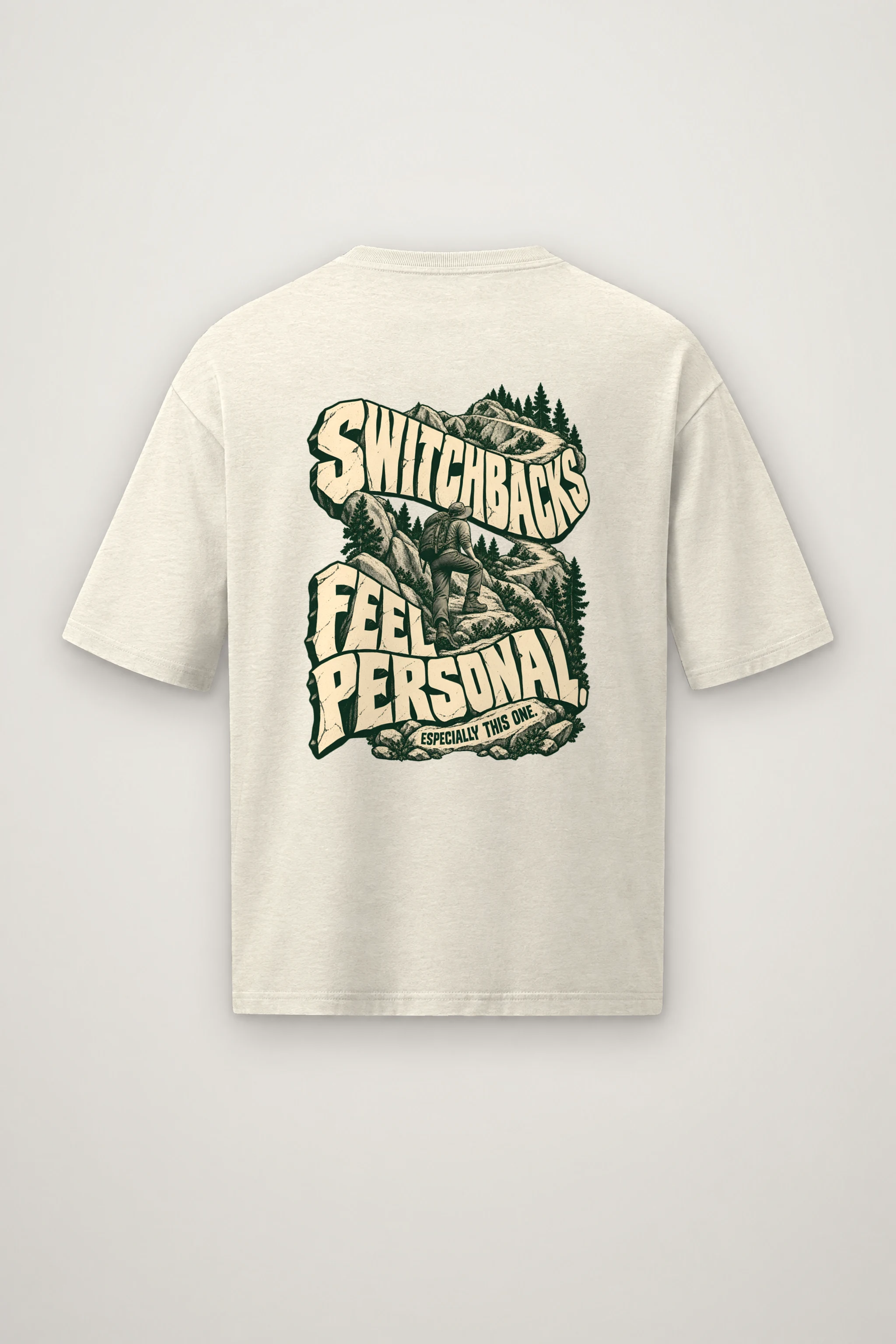 "Switchbacks Feel Personal" Men's Oversized Heavyweight Crewneck T-Shirt