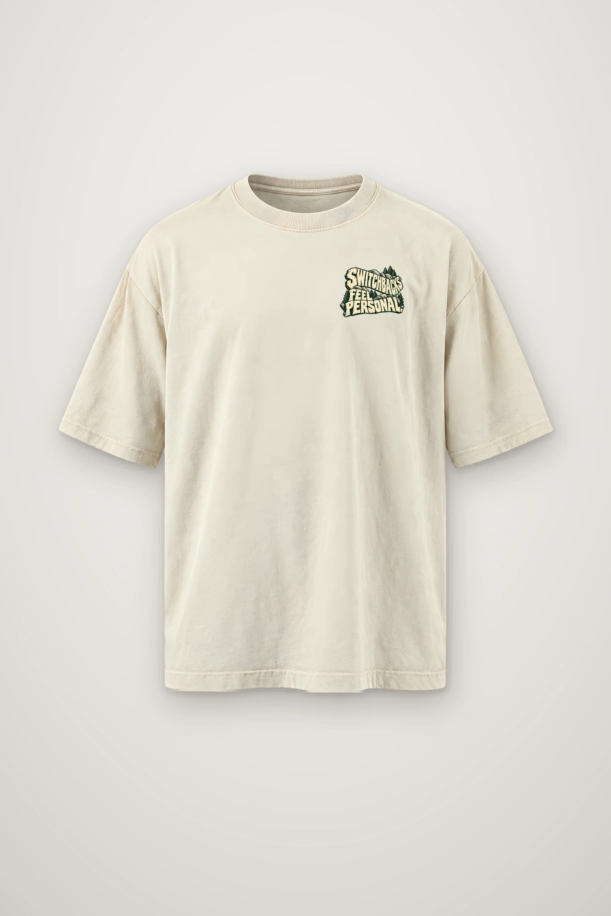 "Switchbacks Feel Personal" Men's Oversized Heavyweight Crewneck T-Shirt