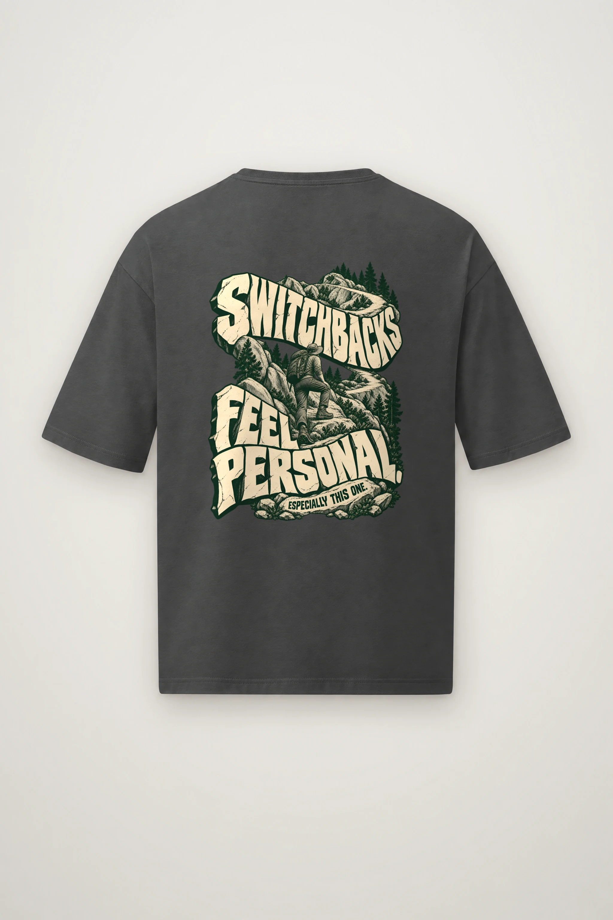 "Switchbacks Feel Personal" Men's Oversized Heavyweight Crewneck T-Shirt