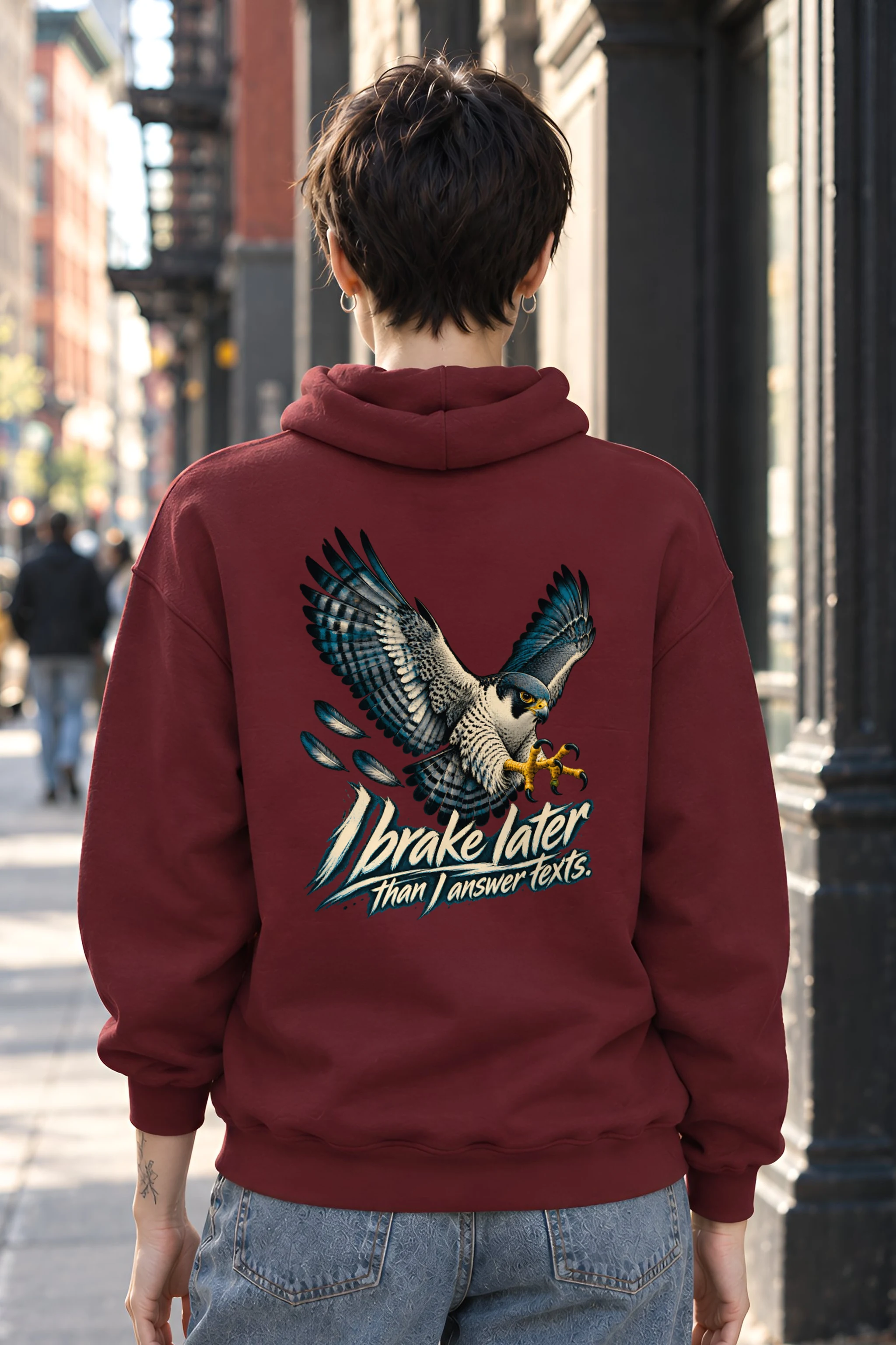 "Swooping Falcon" Unisex Pullover Hoodie