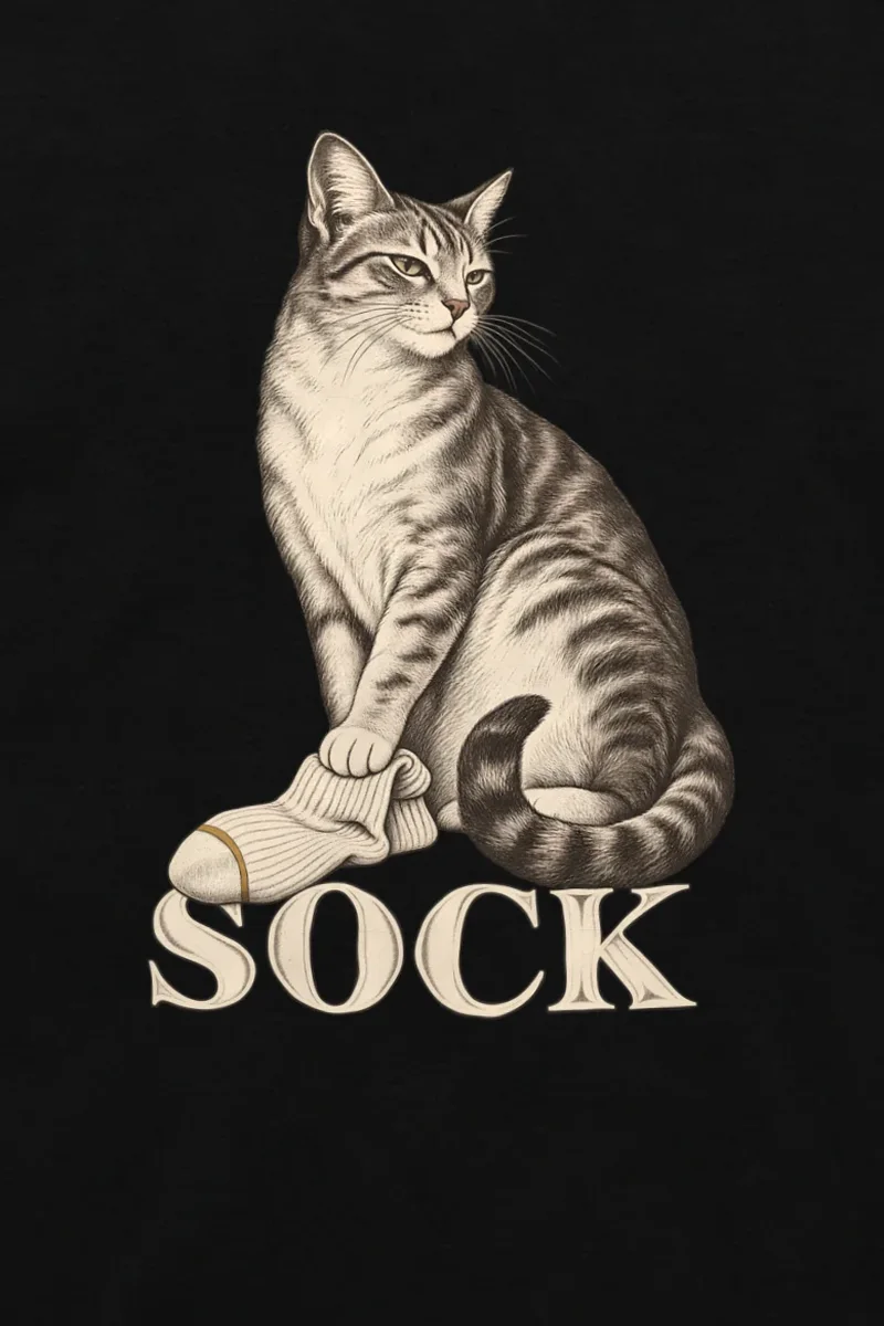 "Tabby With Sock" Unisex Longsleeve T-shirt