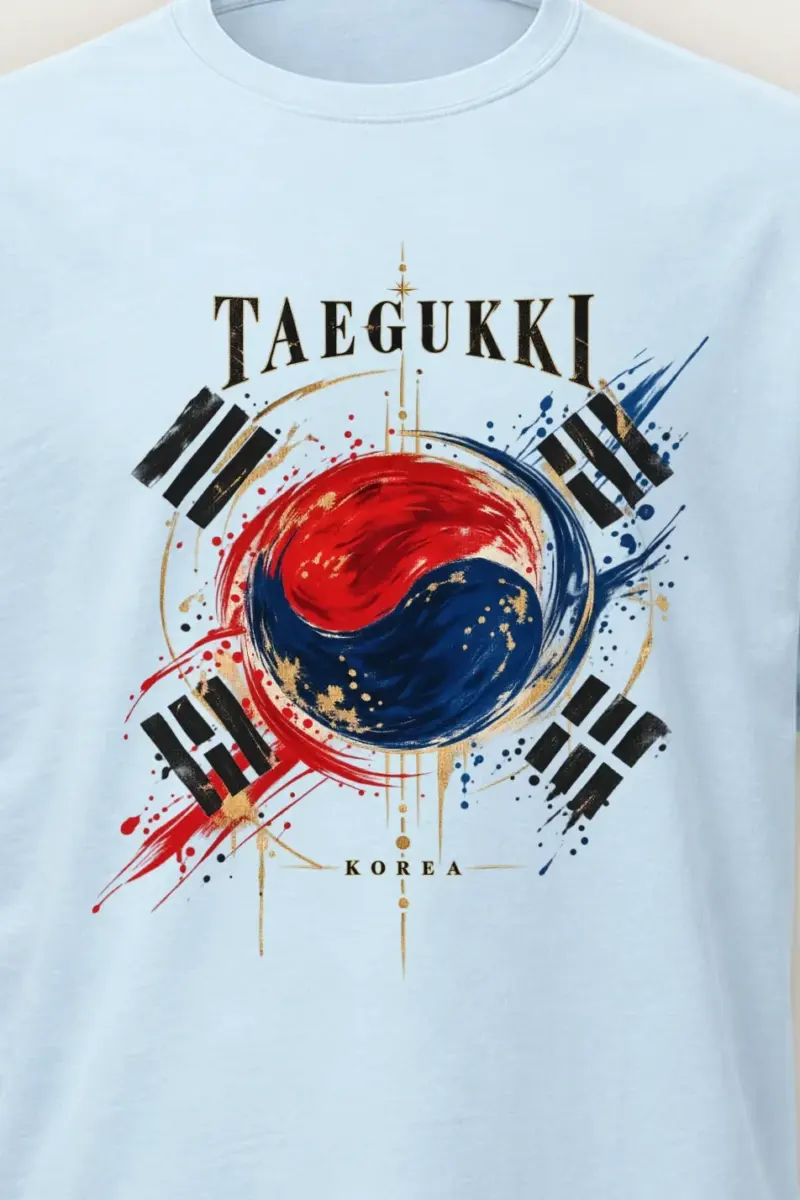 "Taegeukki Korea" Heavyweight Unisex Crewneck T-shirt