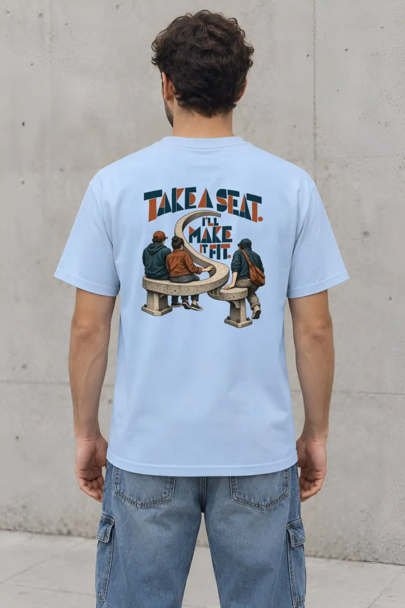 “Take a Seat. I’ll Make It Fit.” Heavyweight Unisex Crewneck T-shirt