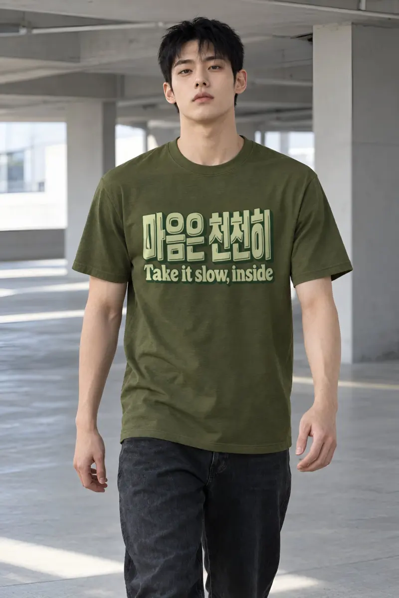 “Take It Slow, Inside” Heavyweight Unisex Crewneck T-shirt