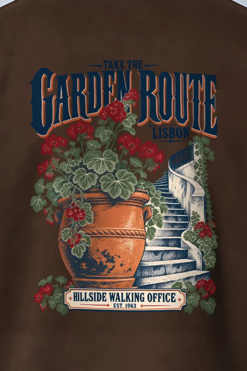 "Take the Garden Route" Heavy Blend Unisex Crewneck Sweatshirt - the graphic up close