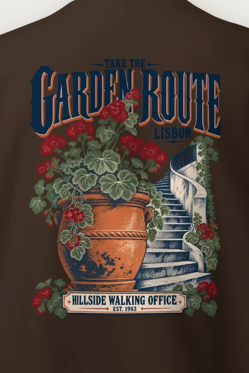 "Take the Garden Route" Heavy Blend Unisex Crewneck Sweatshirt - the graphic up close