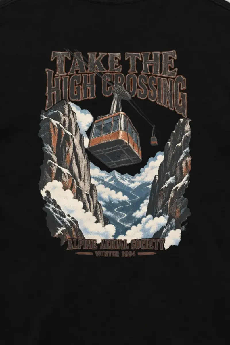 "Take the High Crossing" Unisex Longsleeve T-shirt - the graphic up close