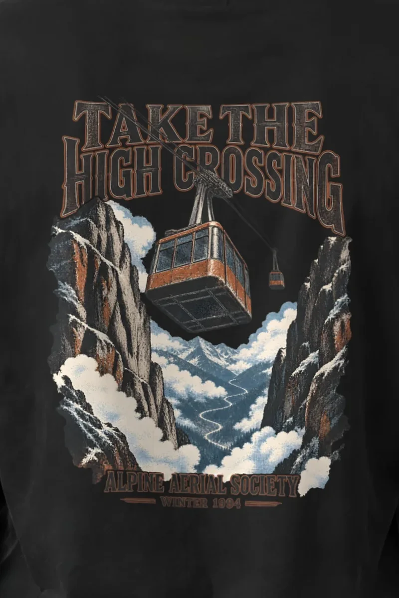 "Take the High Crossing" Unisex Longsleeve T-shirt - the graphic up close