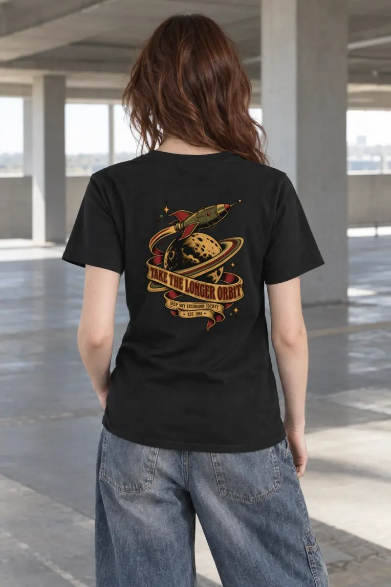 "Take the Longer Orbit" Heavyweight Unisex Crewneck T-shirt