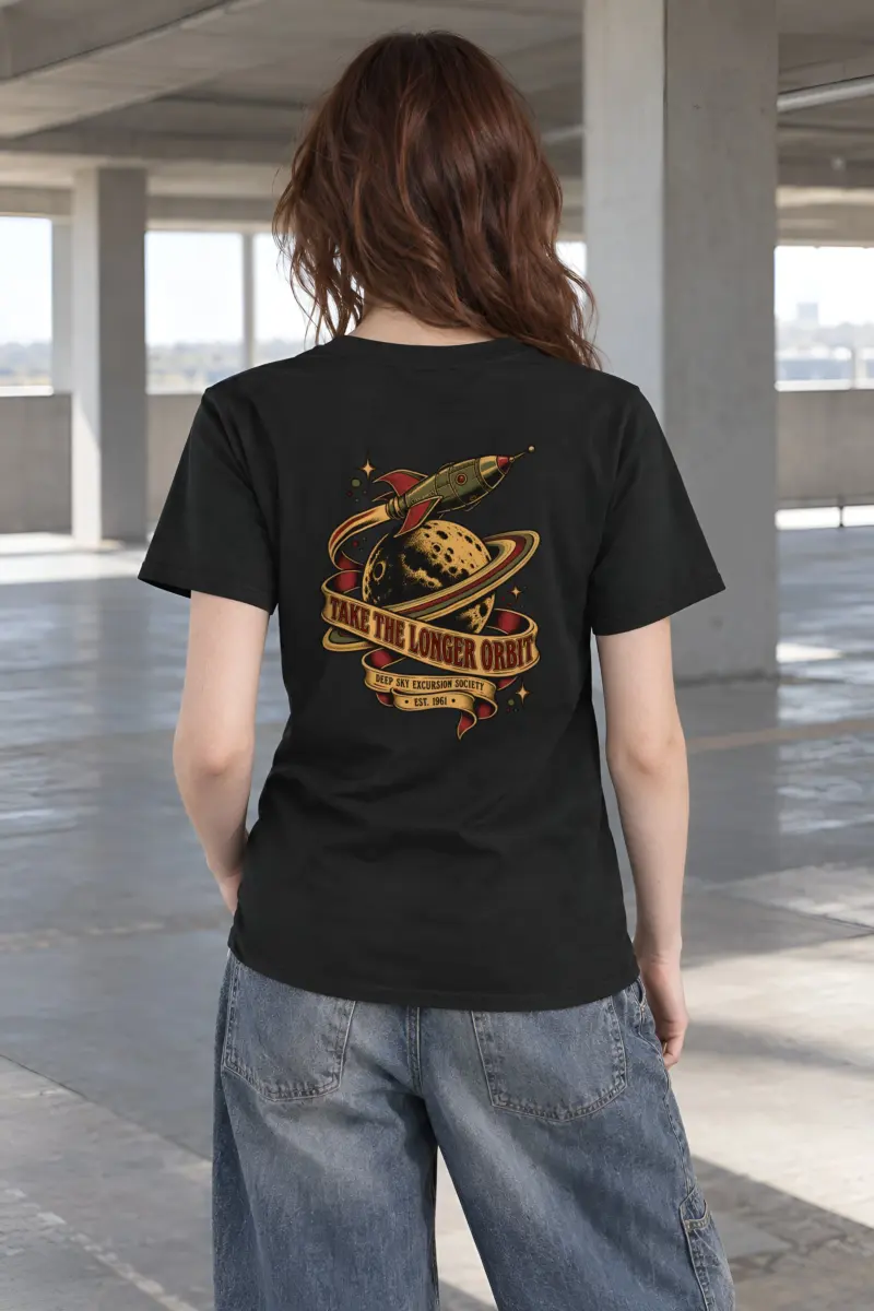 "Take the Longer Orbit" Heavyweight Unisex Crewneck T-shirt