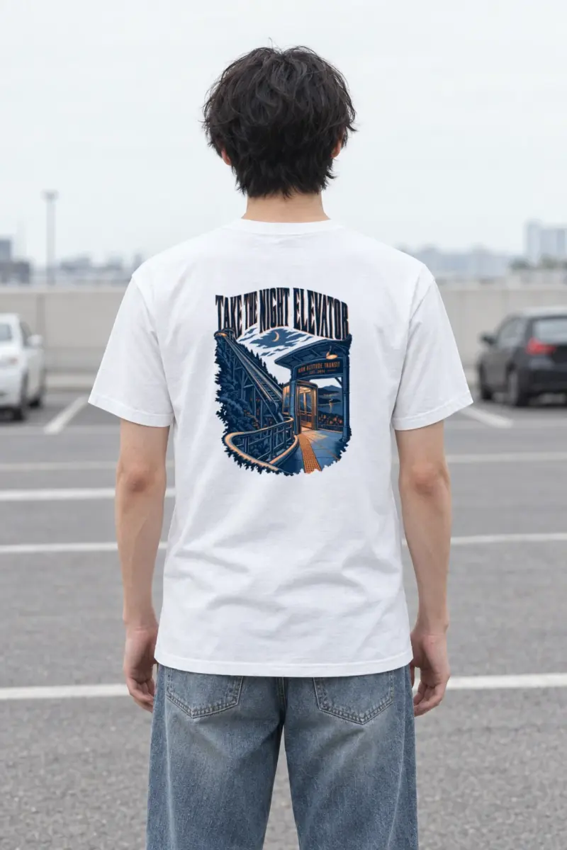“Take the Night Elevator” Heavyweight Unisex Crewneck T-shirt