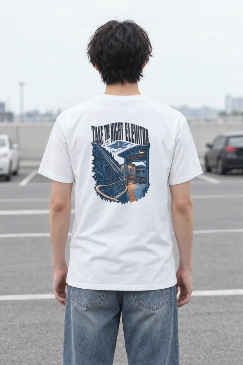 "Take the Night Elevator" Heavyweight Unisex Crewneck T-shirt