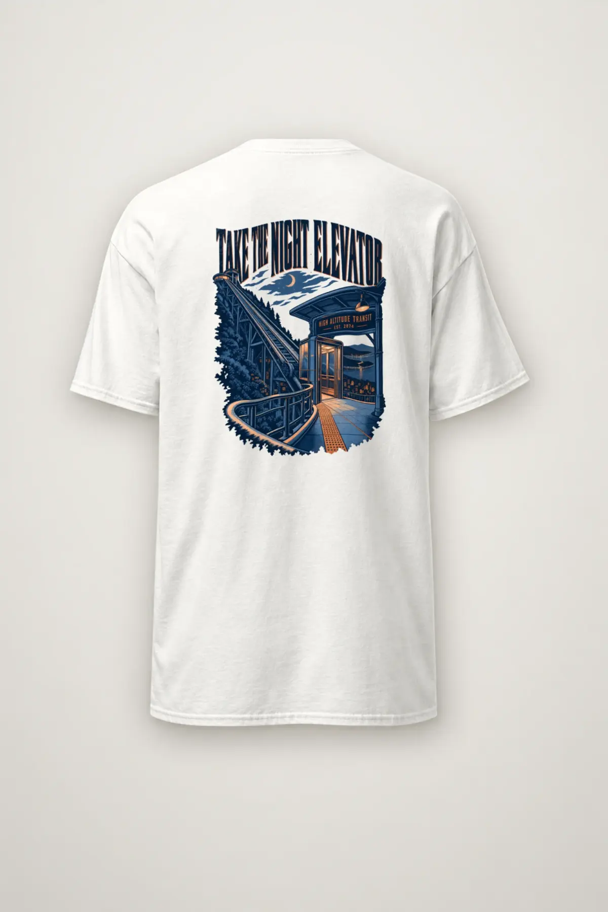 "Take the Night Elevator" Heavyweight Unisex Crewneck T-shirt