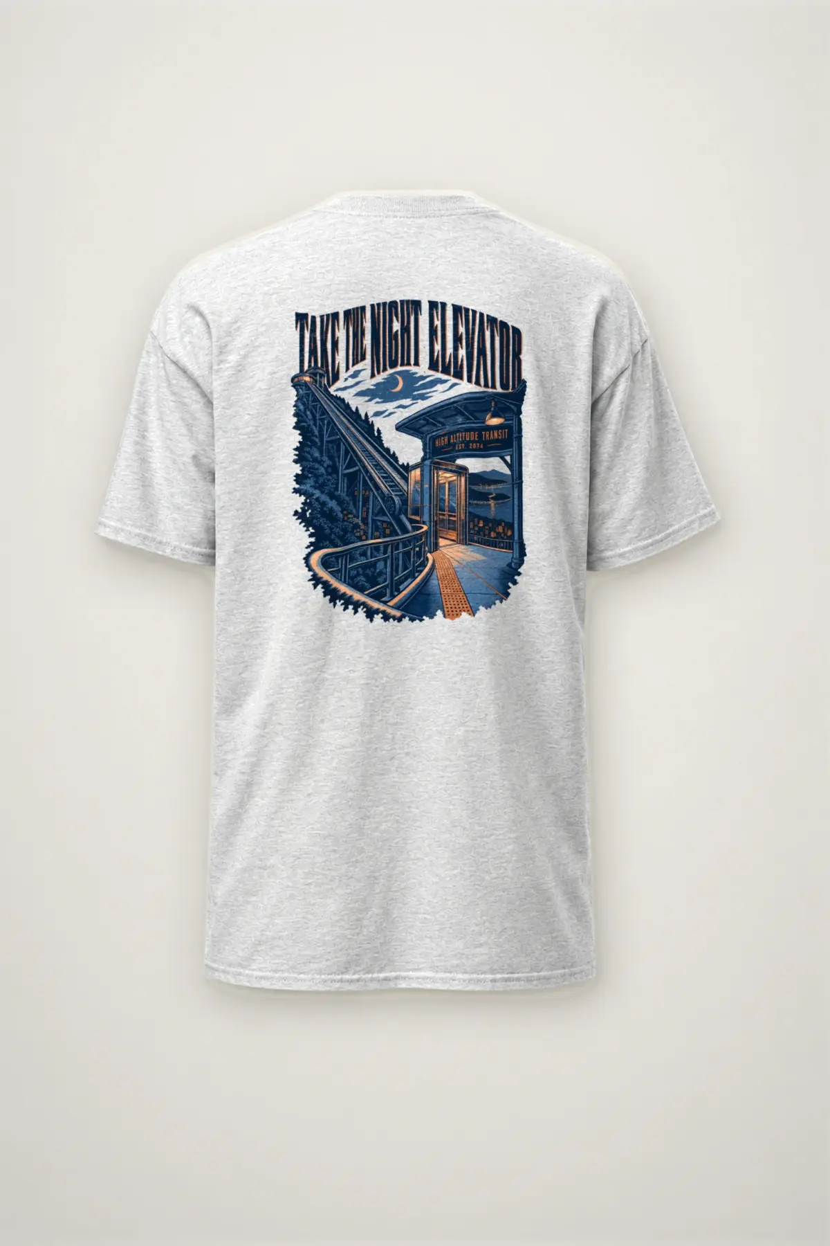 "Take the Night Elevator" Heavyweight Unisex Crewneck T-shirt