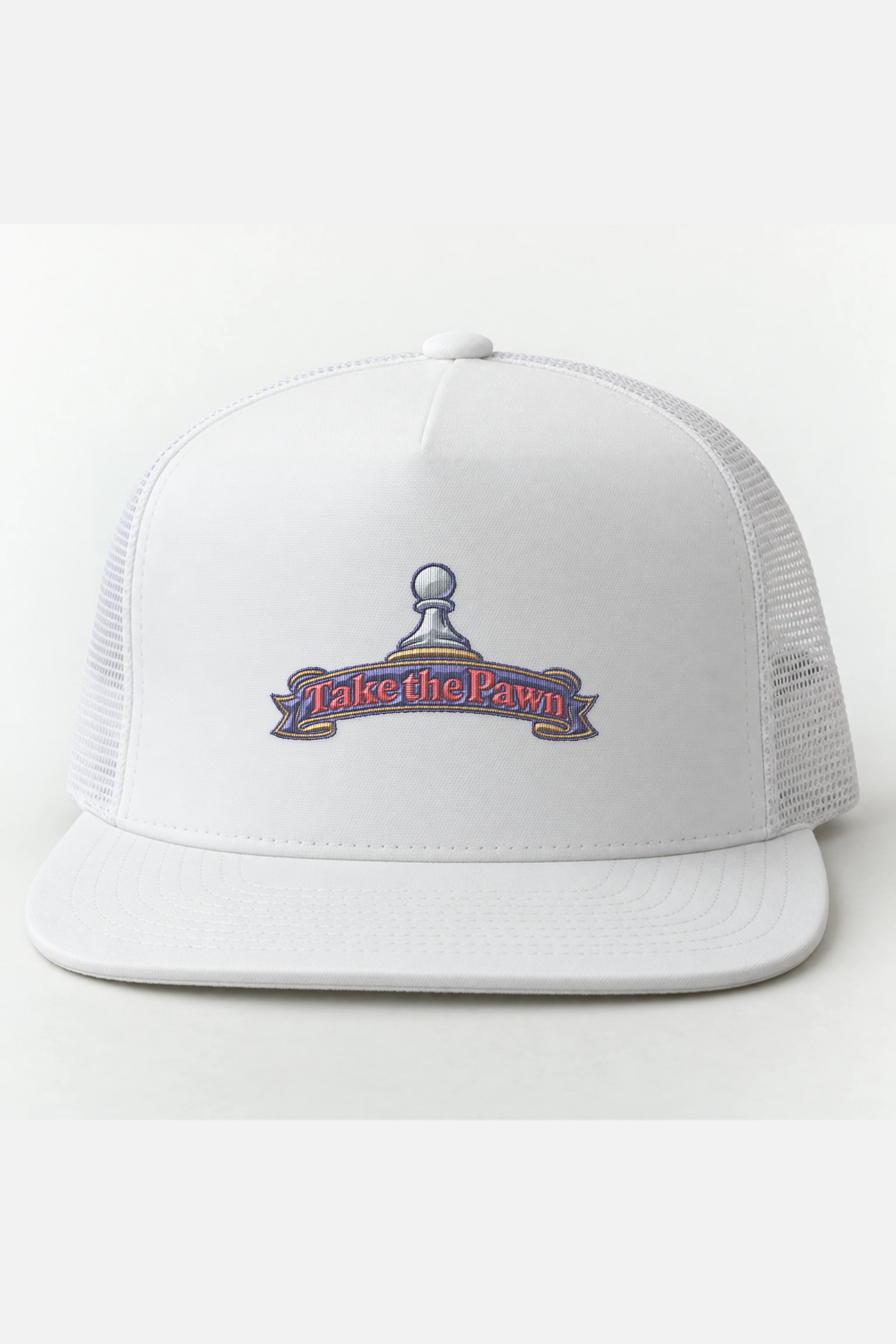 "Take the Pawn" 5 Panel Trucker Cap · Embroidered