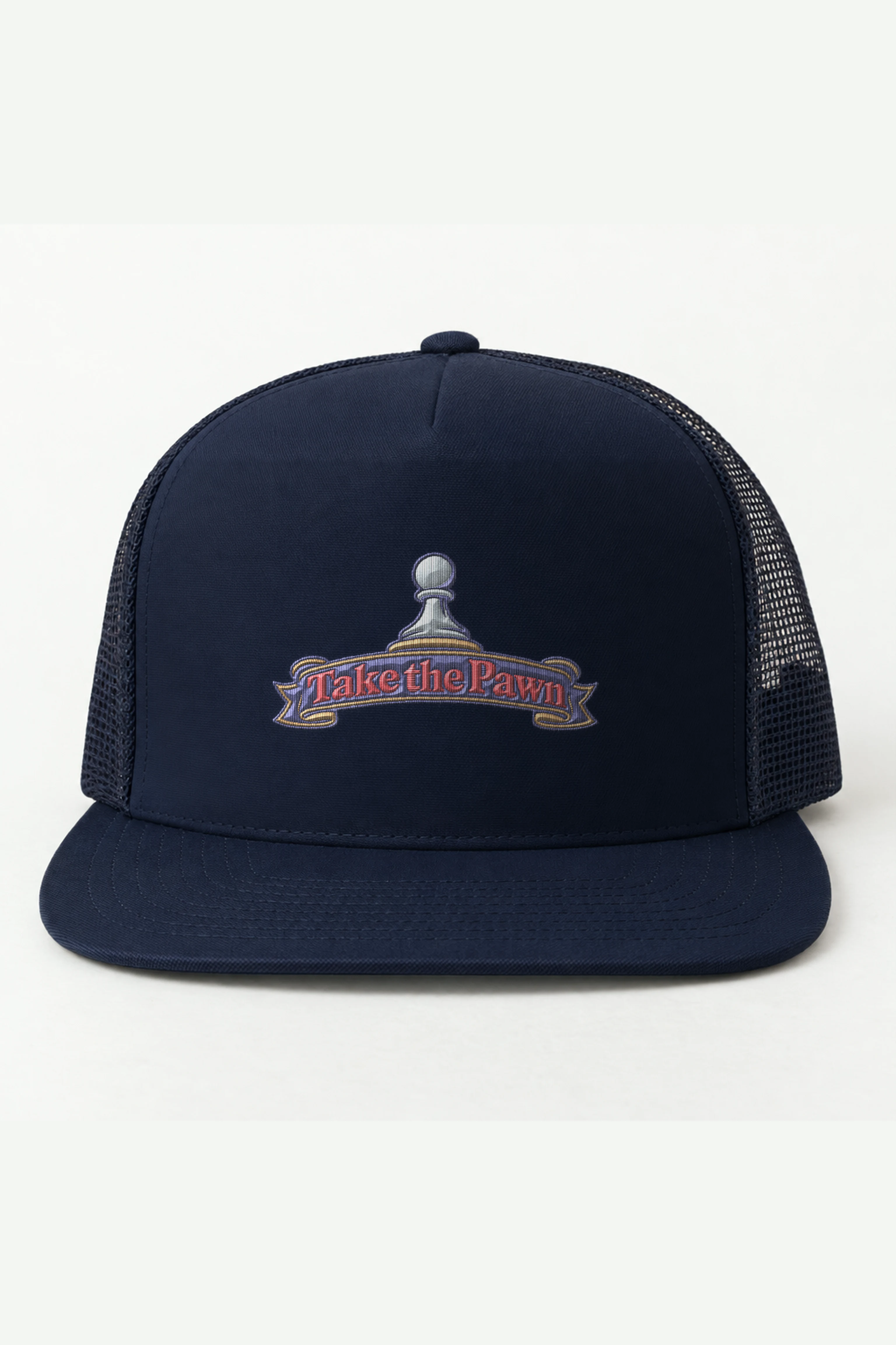 "Take the Pawn" 5 Panel Trucker Cap · Embroidered