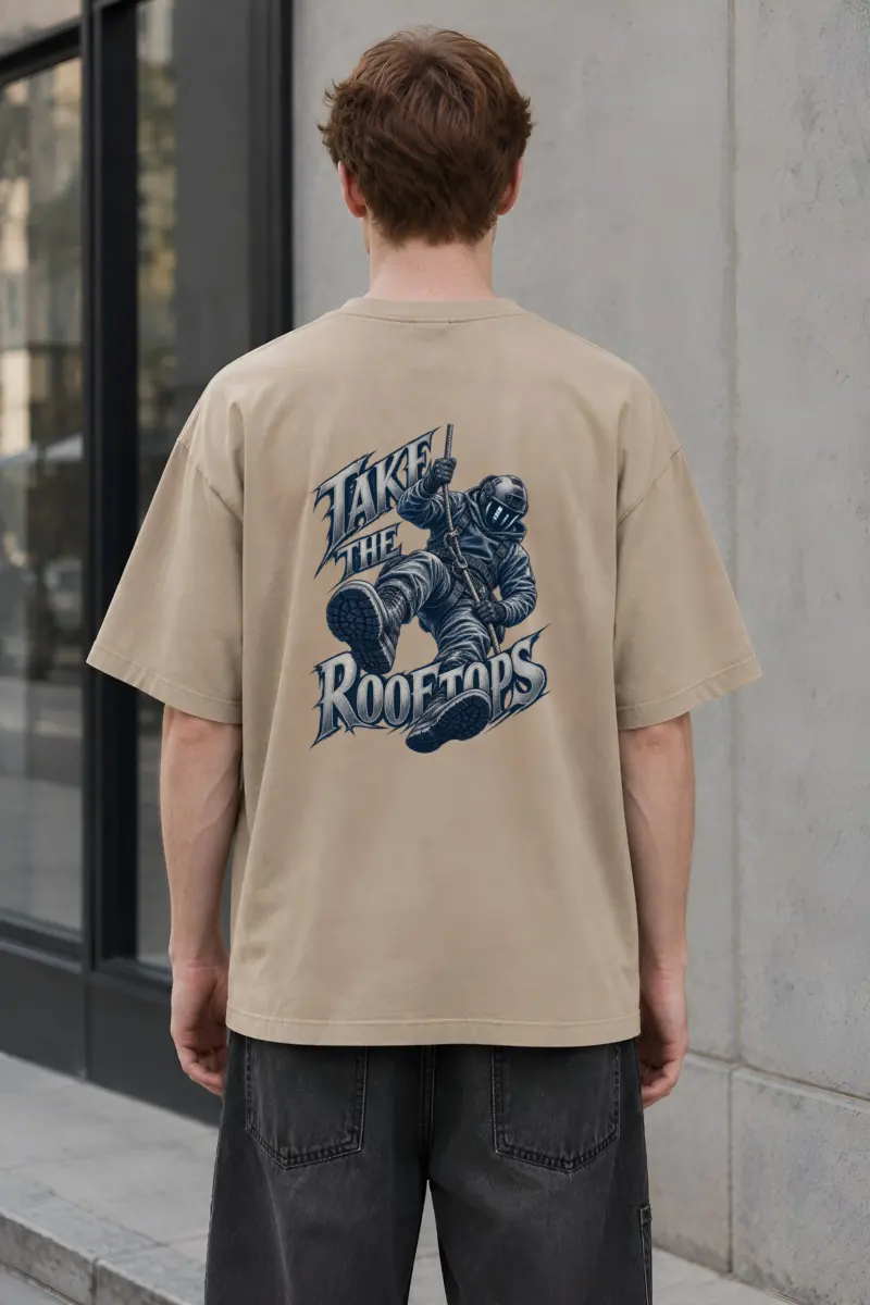 "Take the Rooftops" Unisex Oversized Heavyweight Crewneck T-Shirt