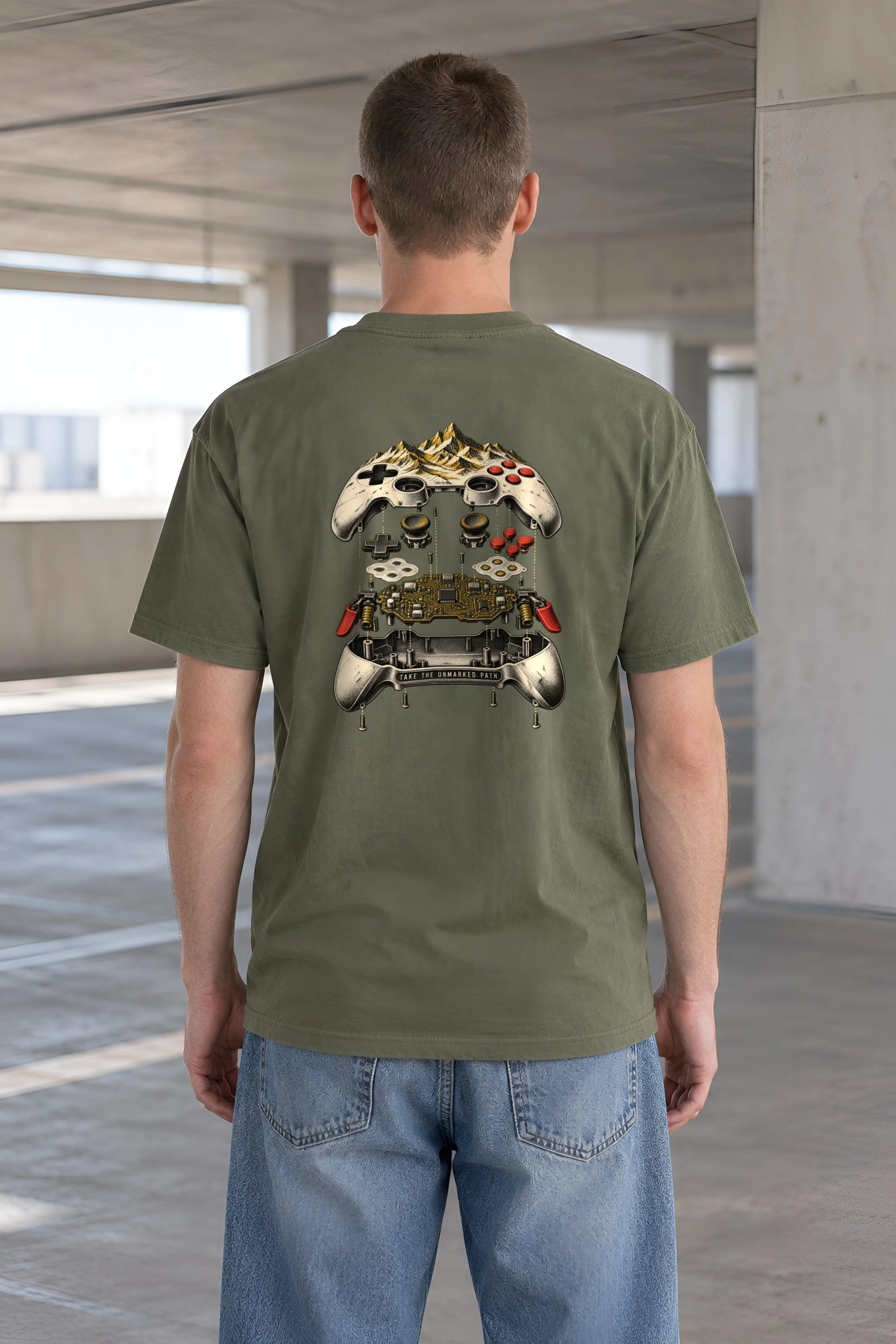 "Take the Unmarked Path" Heavyweight Unisex Crewneck T-shirt