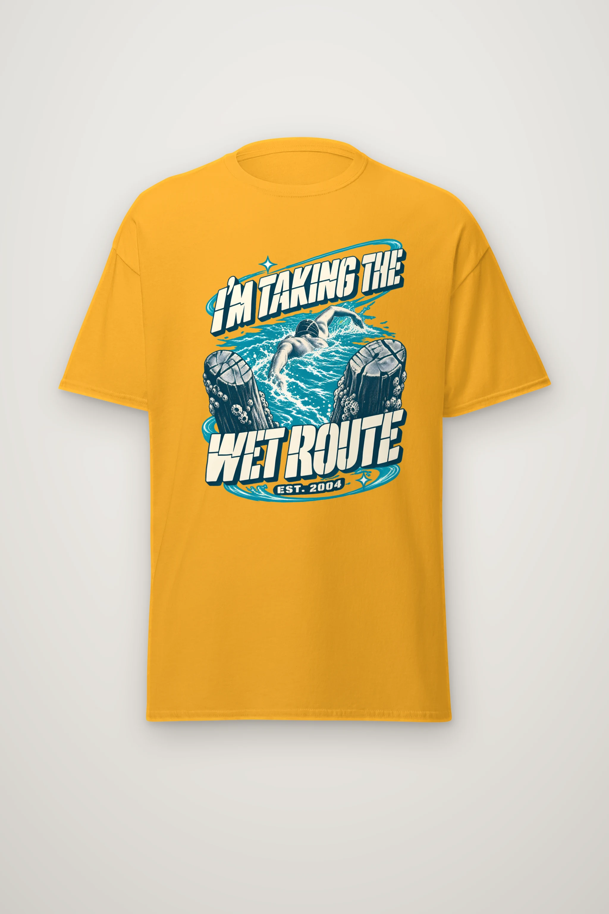"Taking The Wet Route" Heavyweight Unisex Crewneck T-shirt
