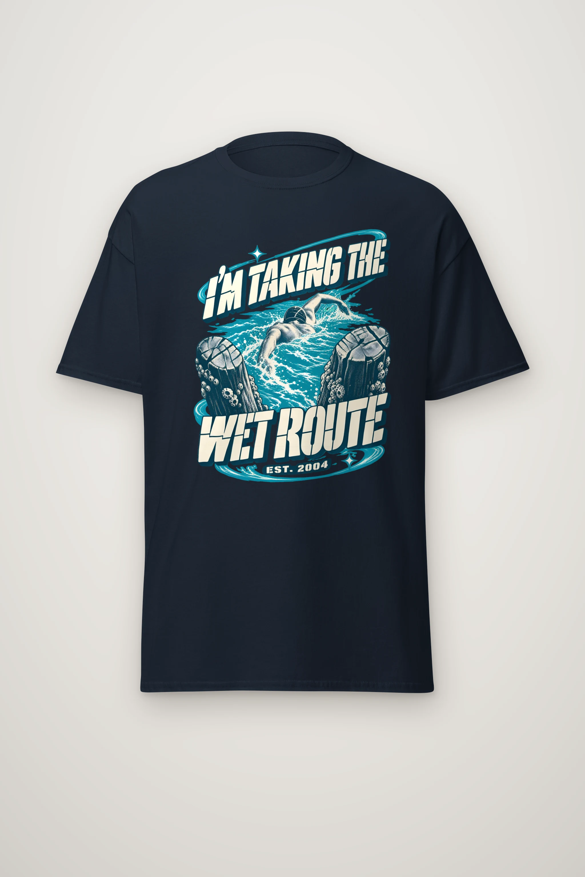 "Taking The Wet Route" Heavyweight Unisex Crewneck T-shirt