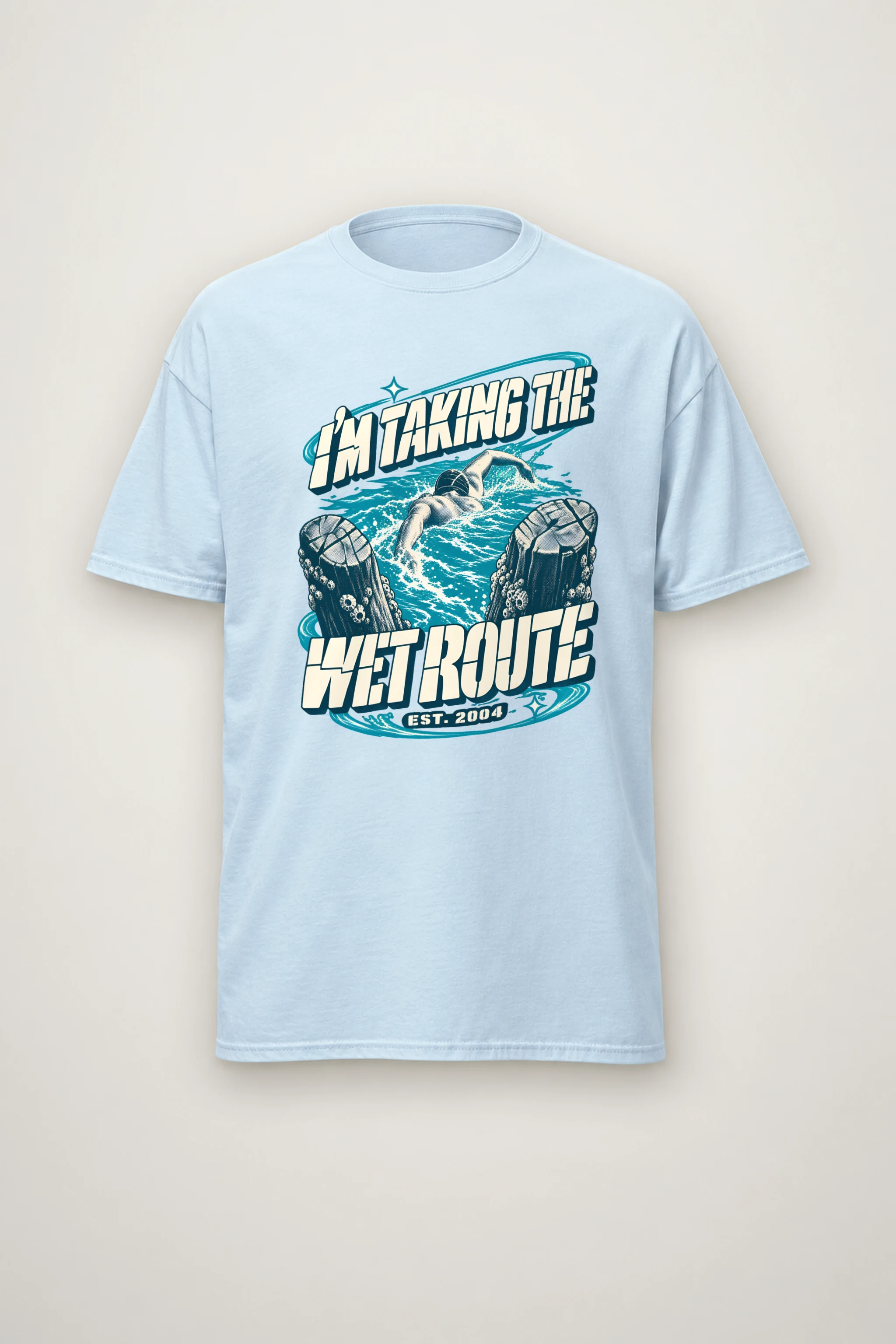 "Taking The Wet Route" Heavyweight Unisex Crewneck T-shirt