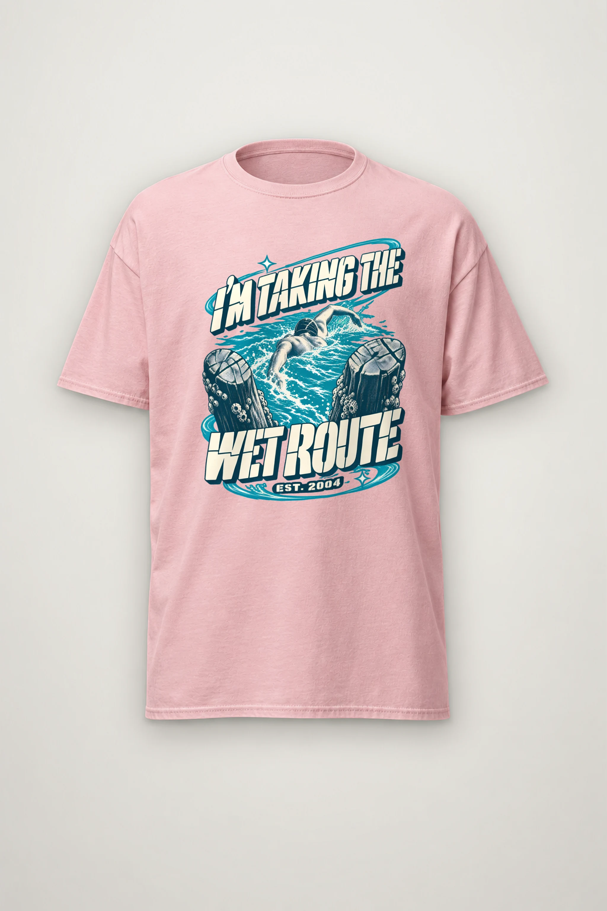 "Taking The Wet Route" Heavyweight Unisex Crewneck T-shirt