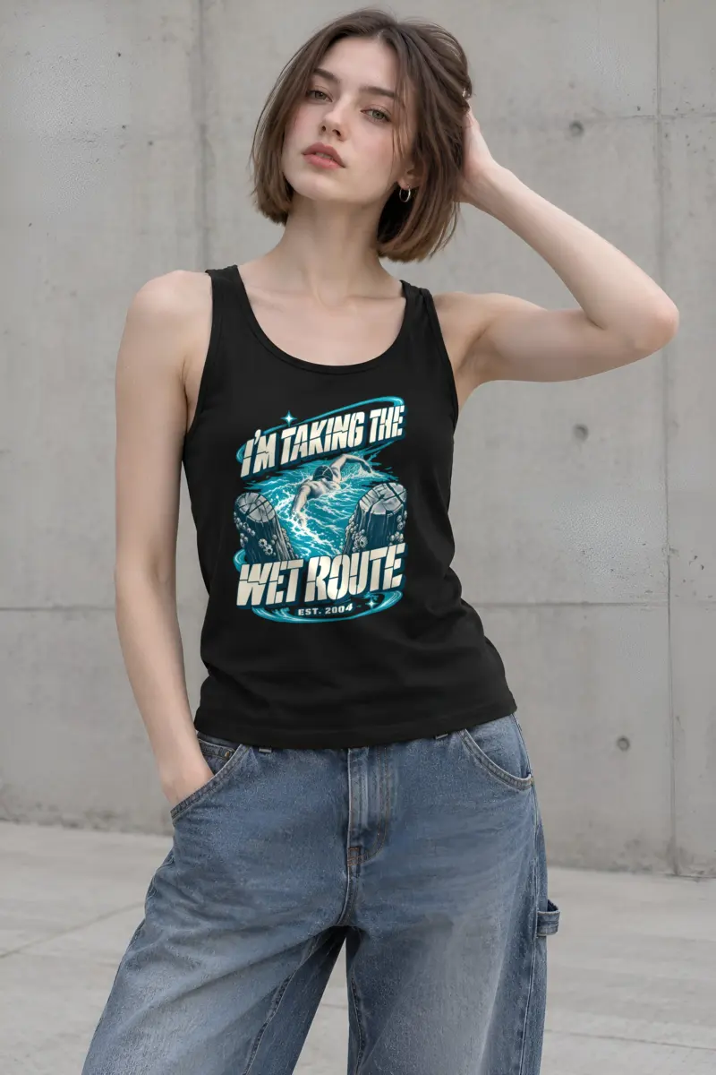 "Taking The Wet Route" Unisex Jersey Tank