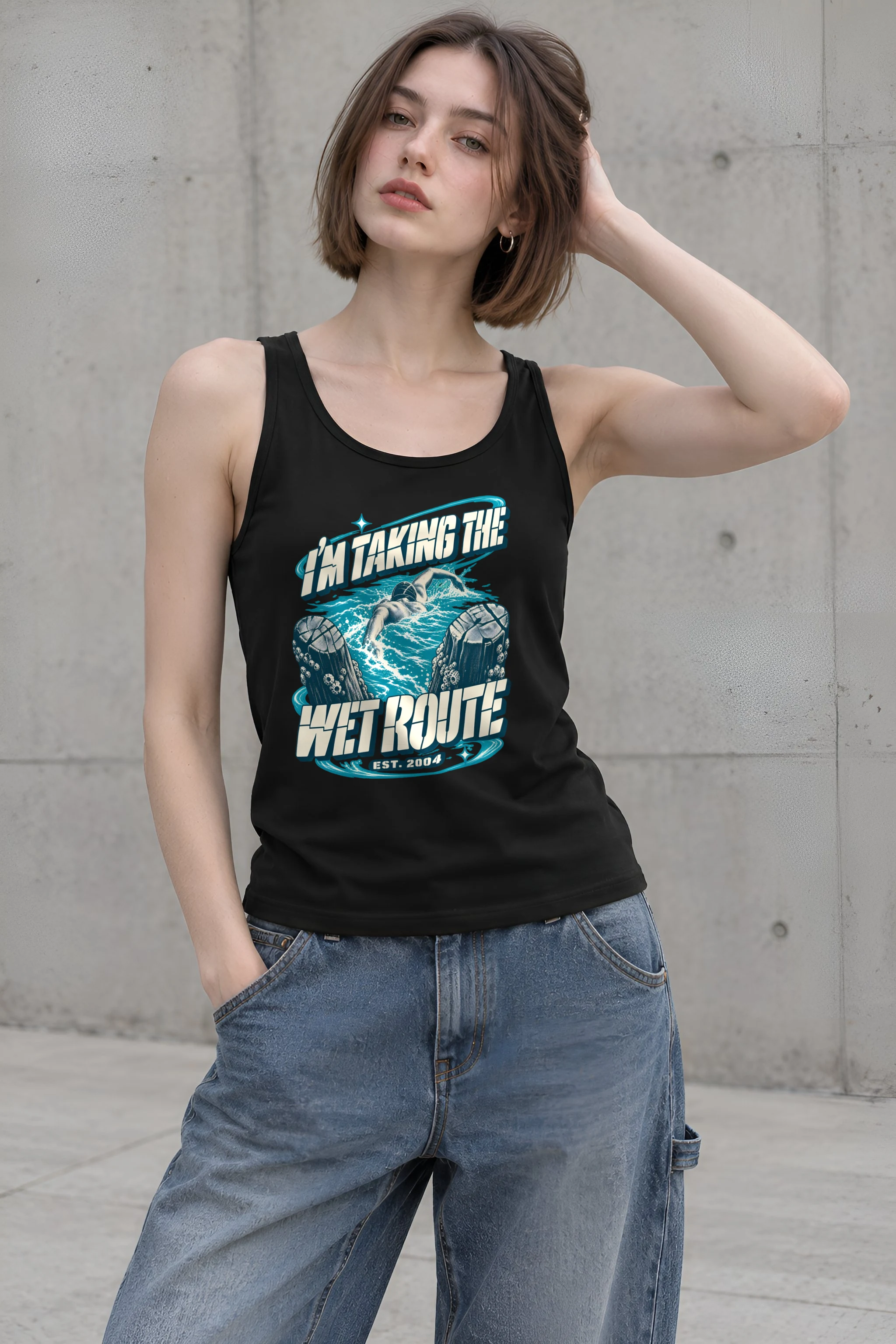 "Taking The Wet Route" Unisex Jersey Tank