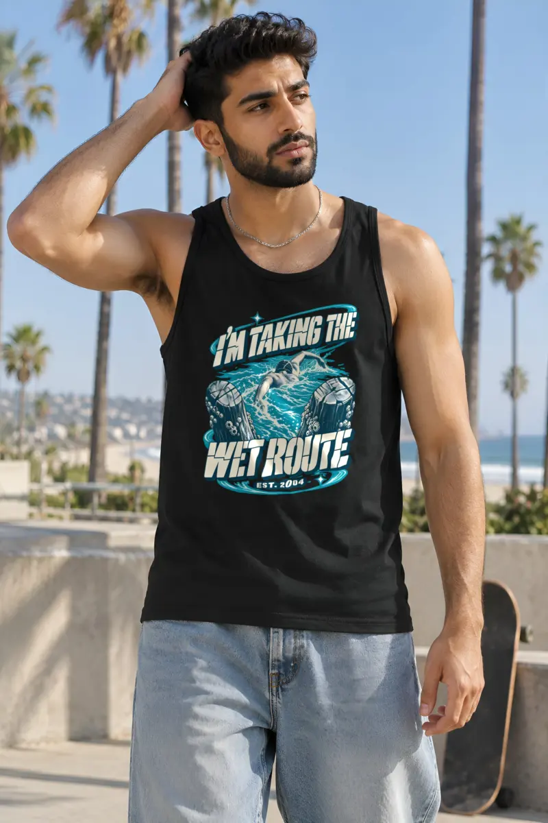 "Taking The Wet Route" Unisex Jersey Tank
