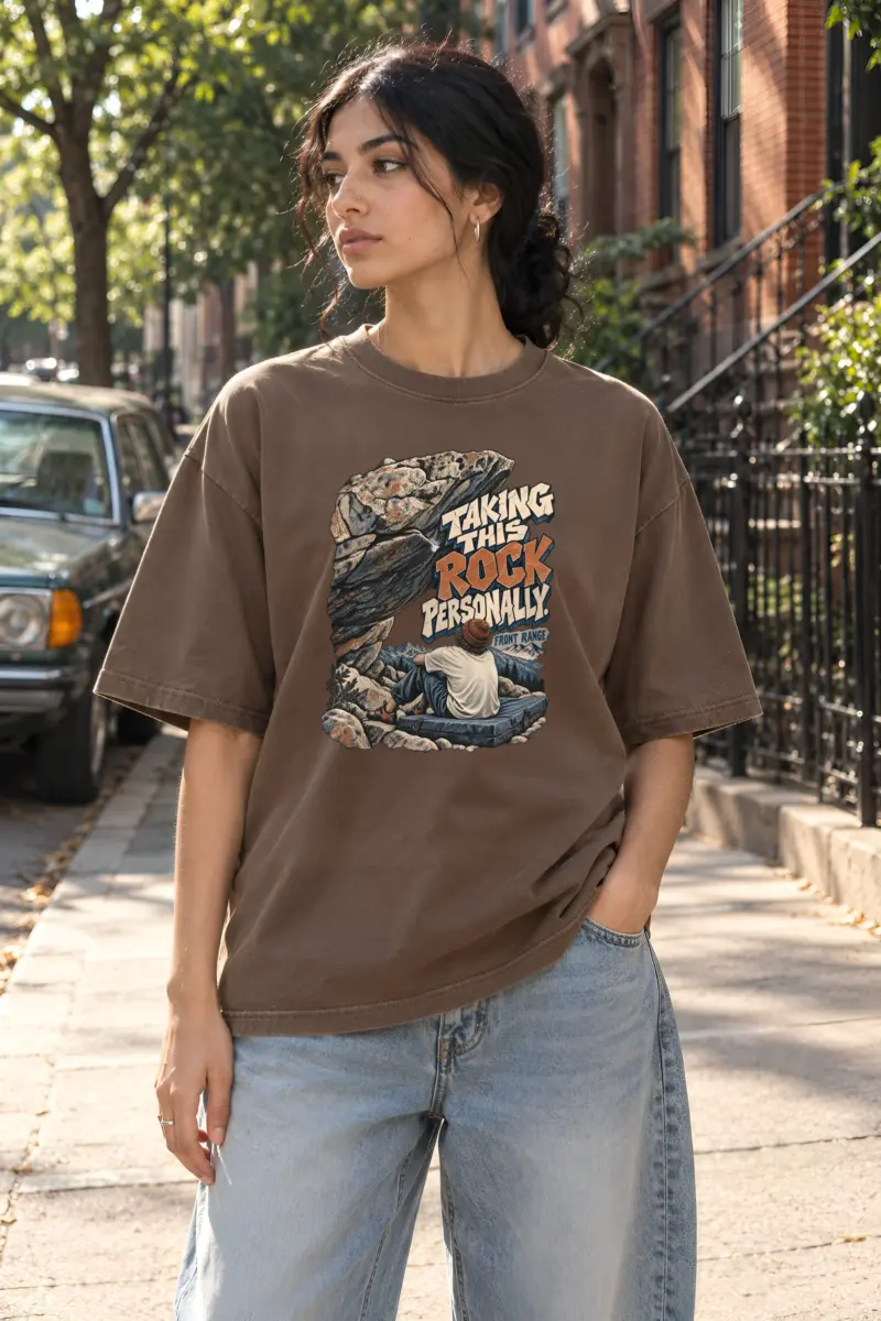 "Taking This Rock Personally" Unisex Oversized Heavyweight Crewneck T-Shirt