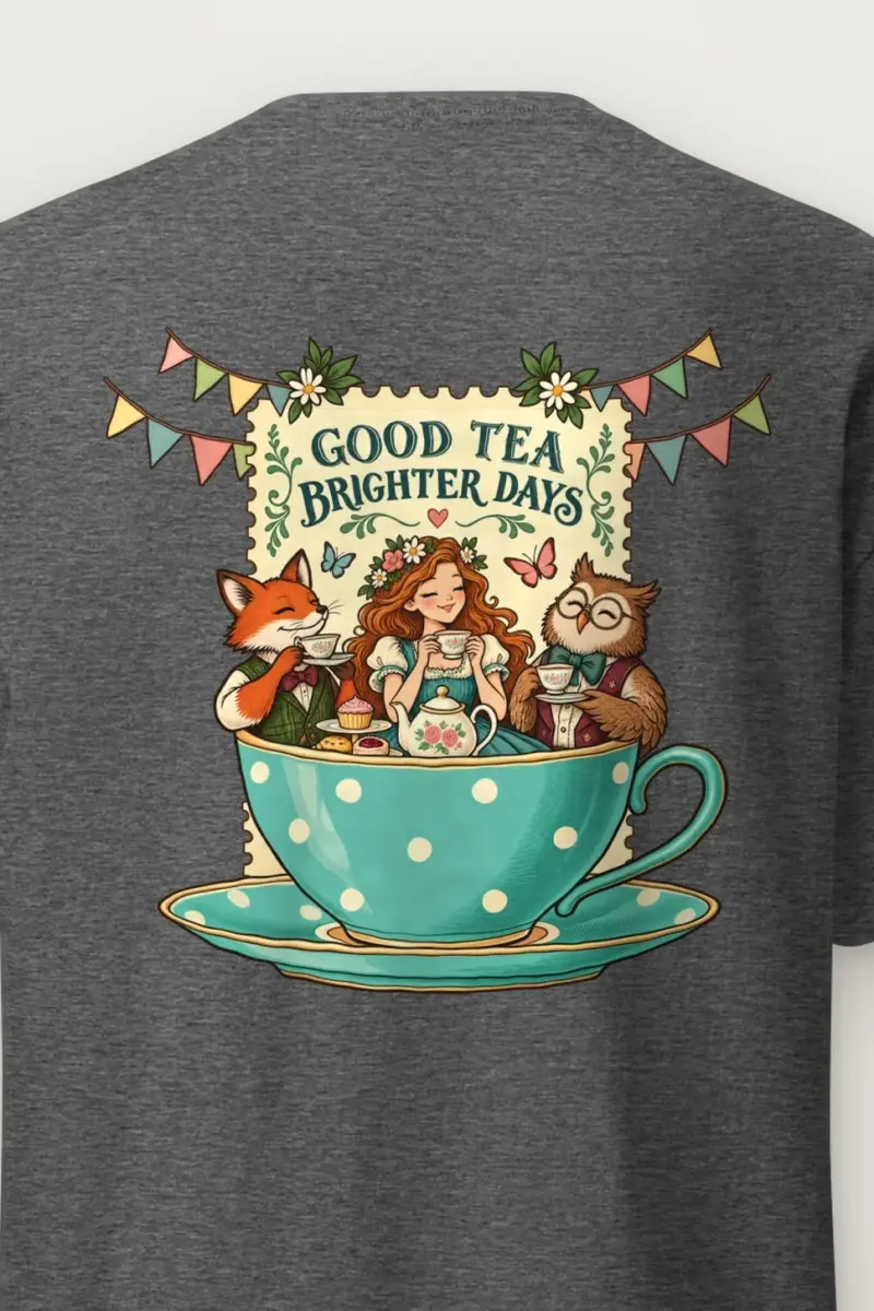 "Tea Brighter Days" Heavyweight Unisex Crewneck T-shirt