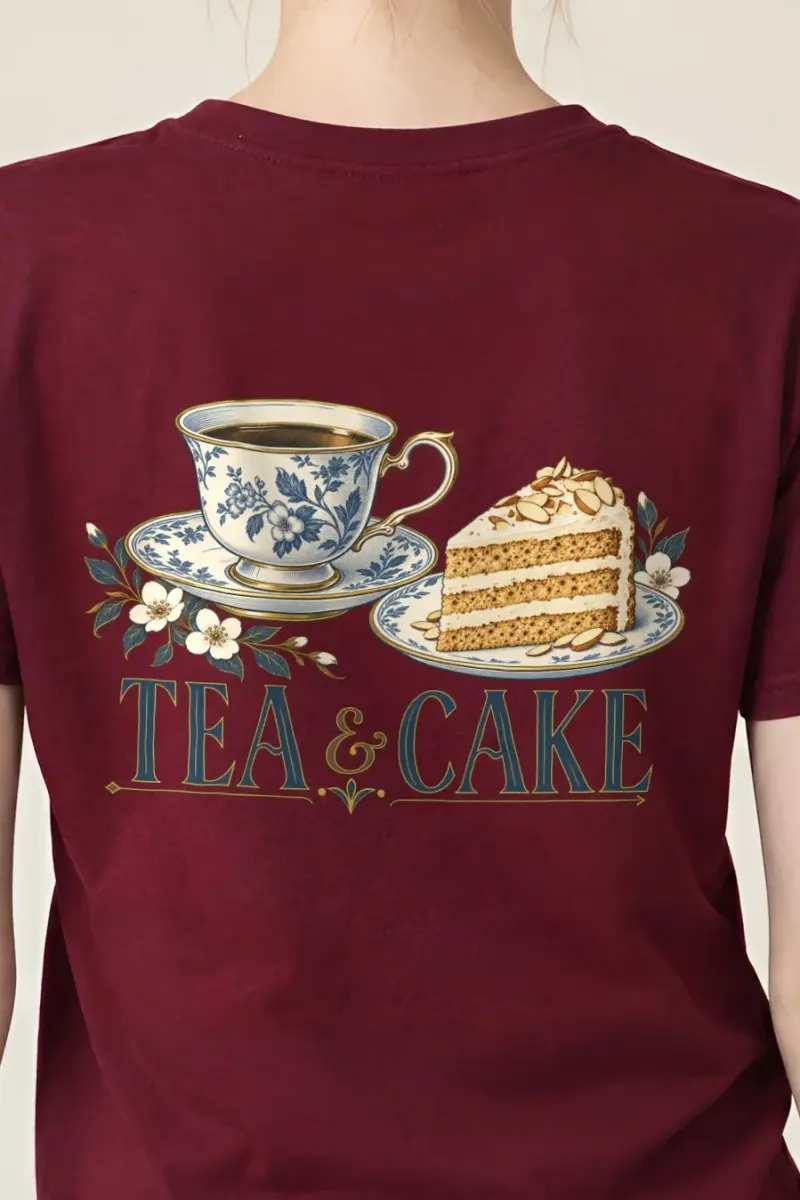 "Tea & Cake" Heavyweight Unisex Crewneck T-shirt