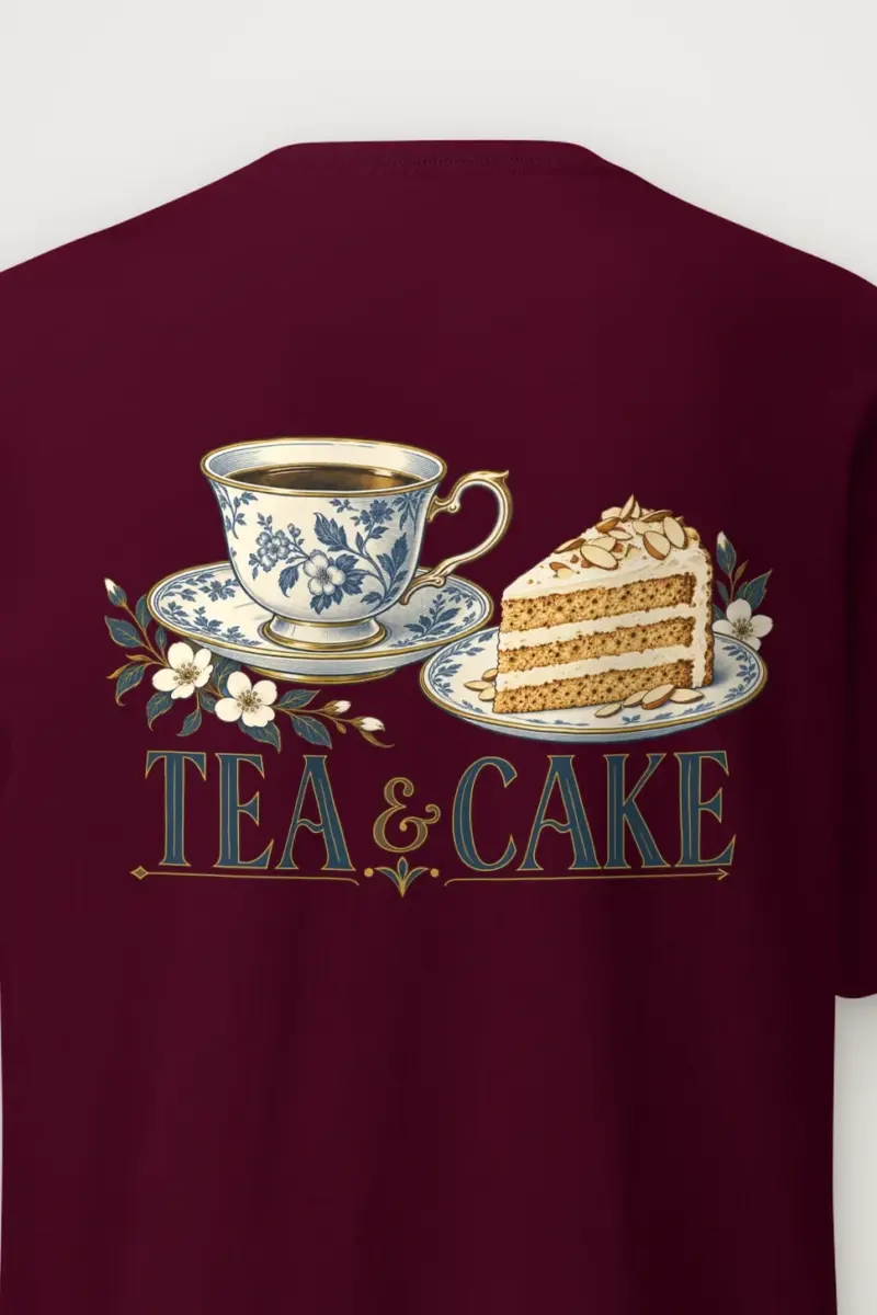 "Tea & Cake" Heavyweight Unisex Crewneck T-shirt