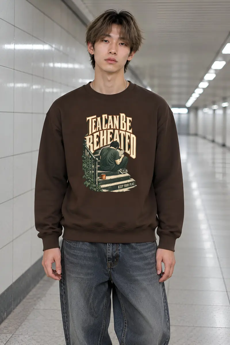 "Tea Can Be Reheated" Heavy Blend Unisex Crewneck Sweatshirt