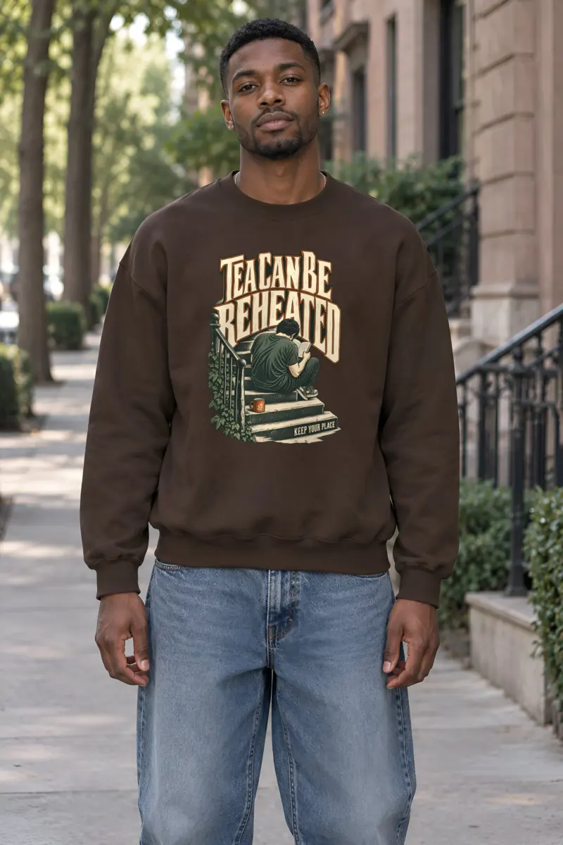 "Tea Can Be Reheated" Heavy Blend Unisex Crewneck Sweatshirt
