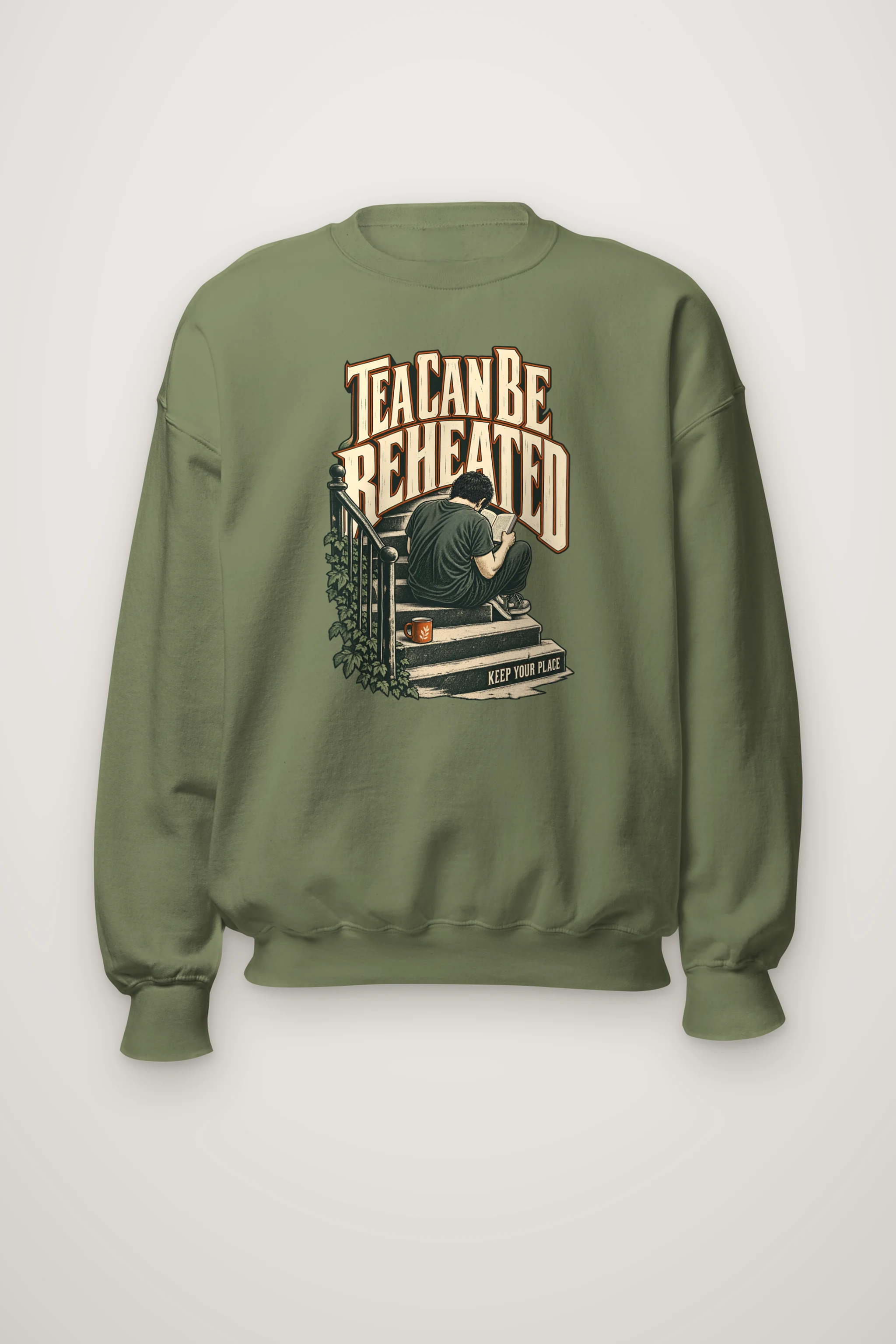 "Tea Can Be Reheated" Heavy Blend Unisex Crewneck Sweatshirt