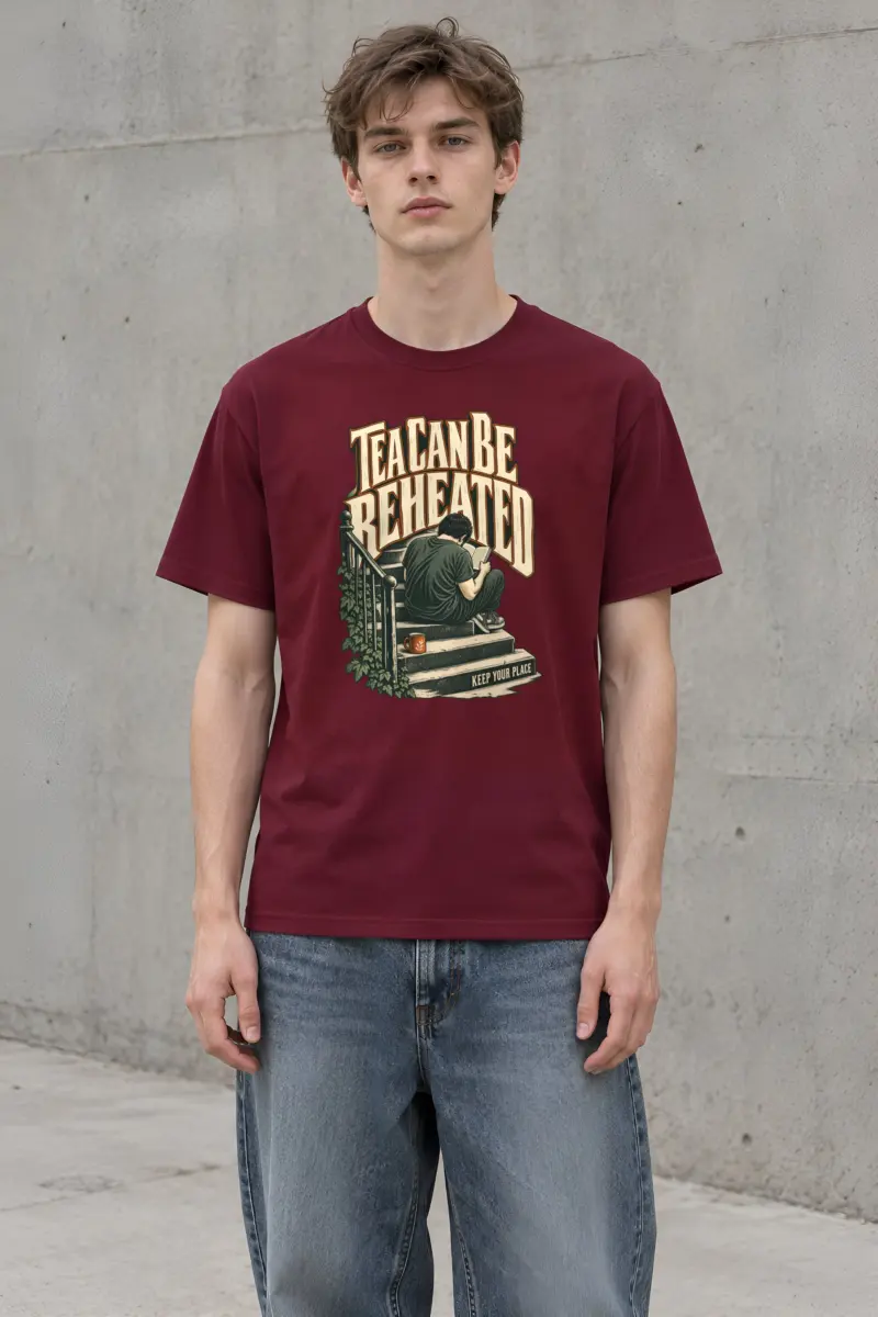 "Tea Can Be Reheated" Heavyweight Unisex Crewneck T-shirt