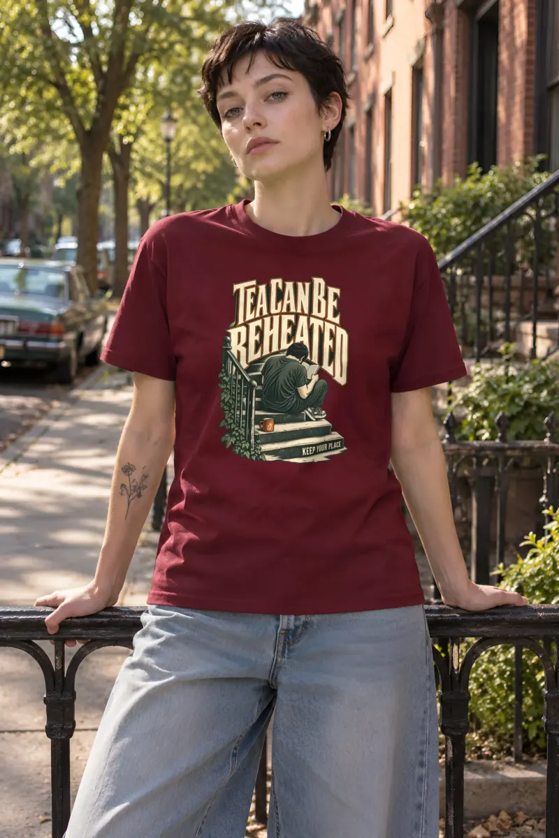 "Tea Can Be Reheated" Heavyweight Unisex Crewneck T-shirt