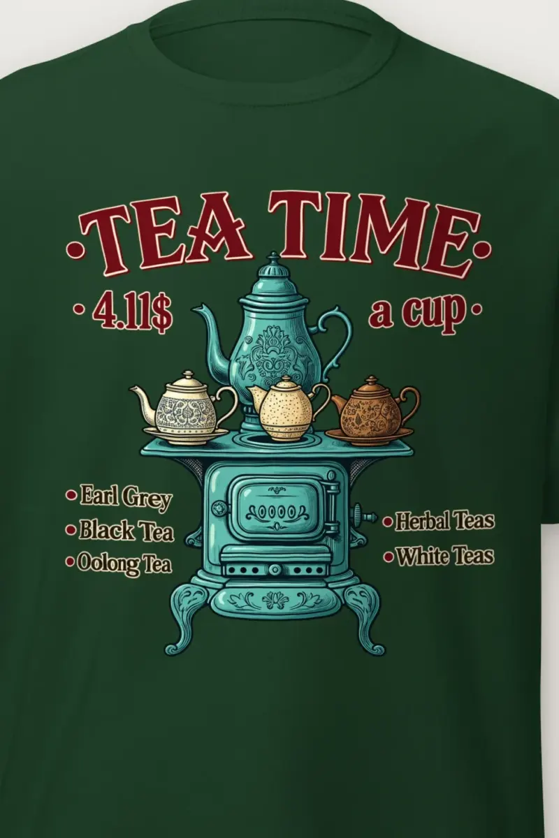 "Tea Time Stove" Heavyweight Unisex Crewneck T-shirt